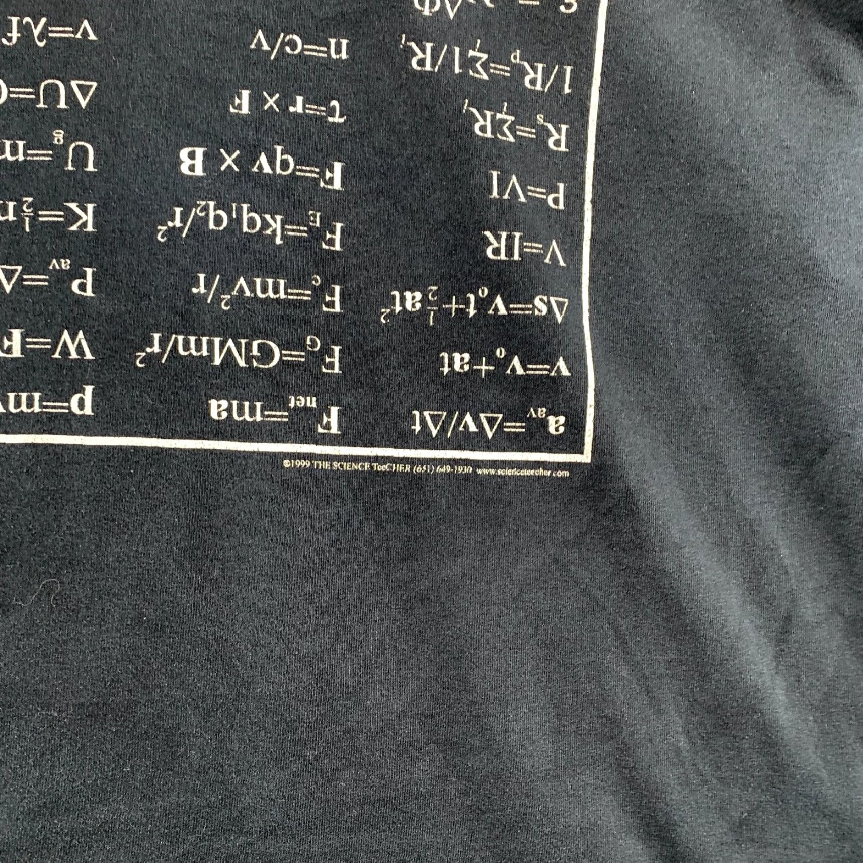 Gildan VINTAGE Funny Physics School T Shirt Mens XL Navy Blue Formula Graohic Tee Size US XL / EU 56 / 4 - 5 Thumbnail
