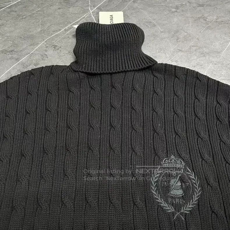 Balenciaga Balenciaga Wheat Embroidered Destroyed Hole Knit Sweater Size US L / EU 52-54 / 3 - 3 Thumbnail