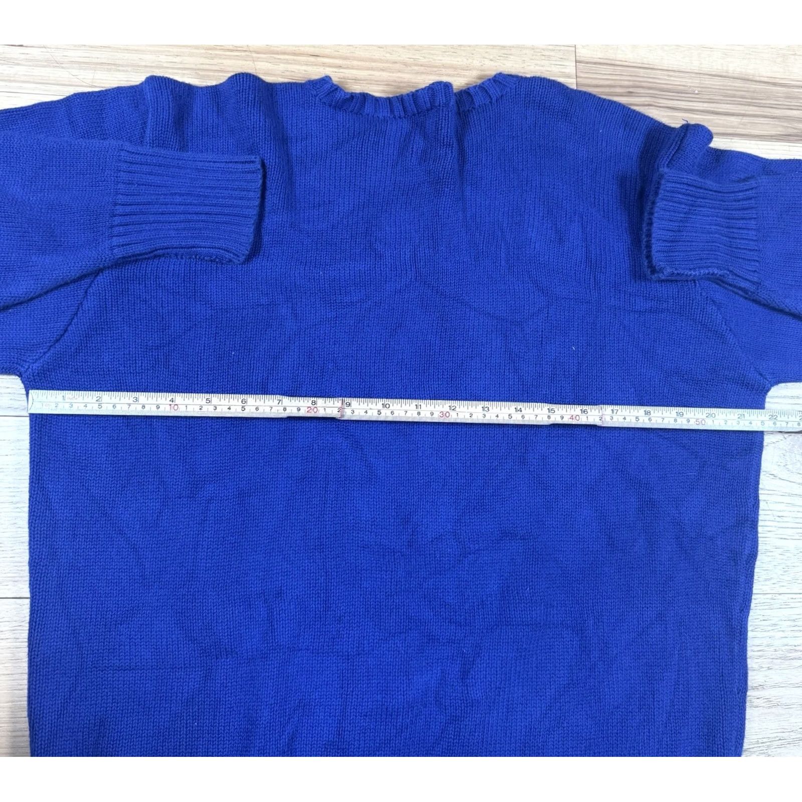 Ralph Lauren VINTAGE Polo Ralph Lauren Sweater Mens Large Crewneck Cinched Blue 90s Golf Pullover Leather Size US L / EU 52-54 / 3 - 4 Thumbnail