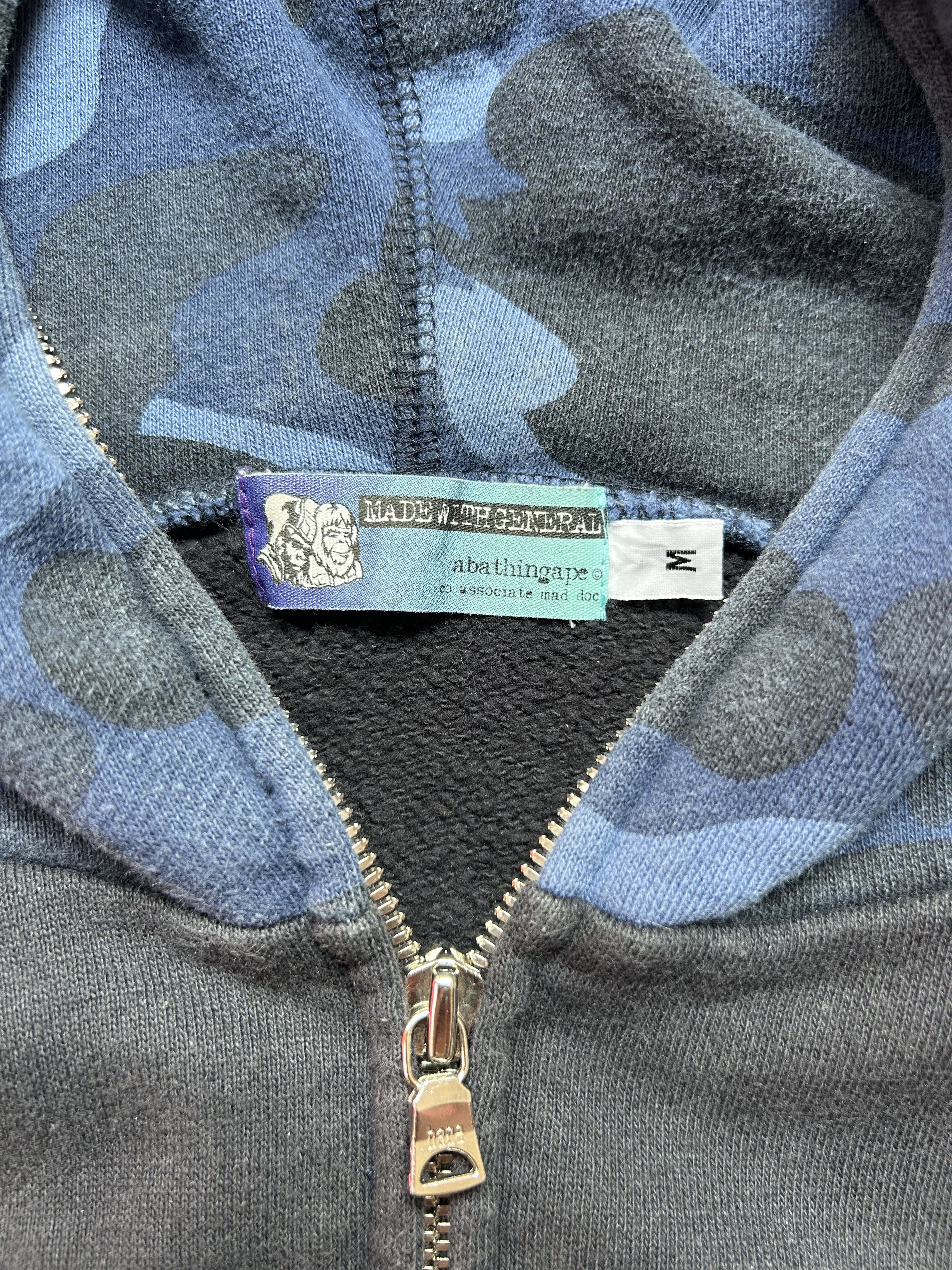 Bape 2004 Bape OG Blue Camo Spellout Full Zip Hoodie [Size M] Size US M / EU 48-50 / 2 - 5 Thumbnail