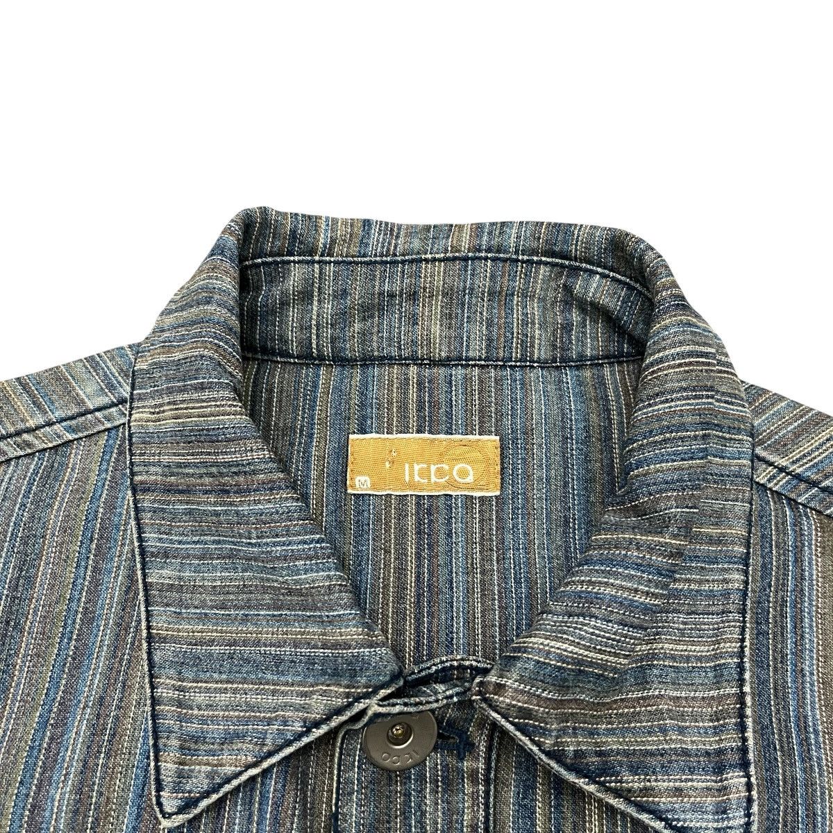 Japanese Brand IKKA - Bowling Striped Trucker Denim Jacket ifsix lgb style Size US M / EU 48-50 / 2 - 8 Thumbnail