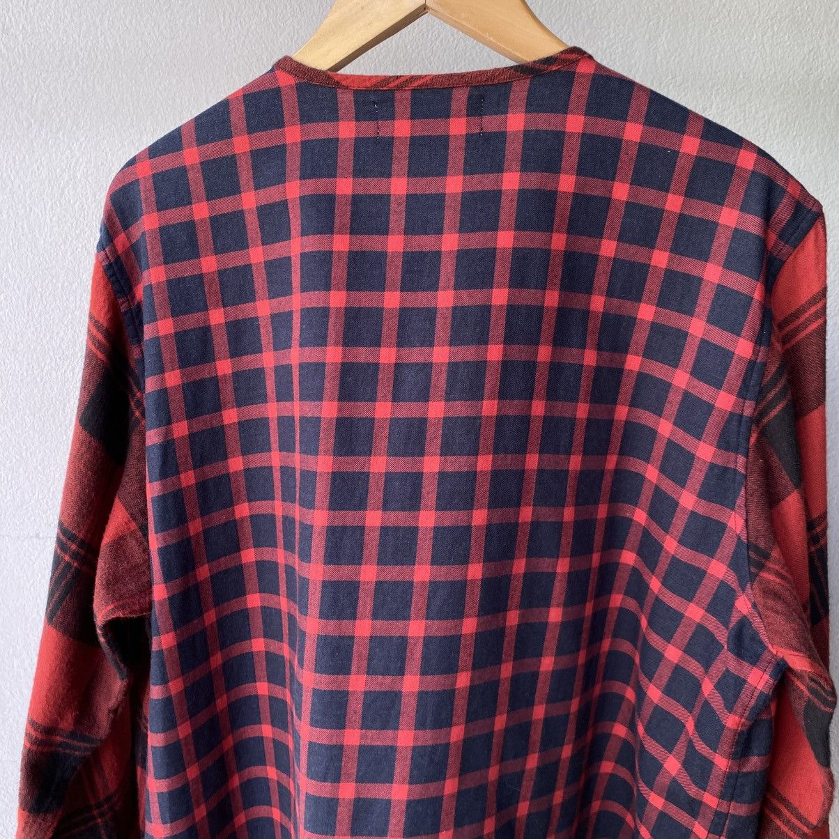Zucca Zucca Red and Black Patchwork Plaid Long Sleeve Shirt Size M / US 6-8 / IT 42-44 - 5 Thumbnail