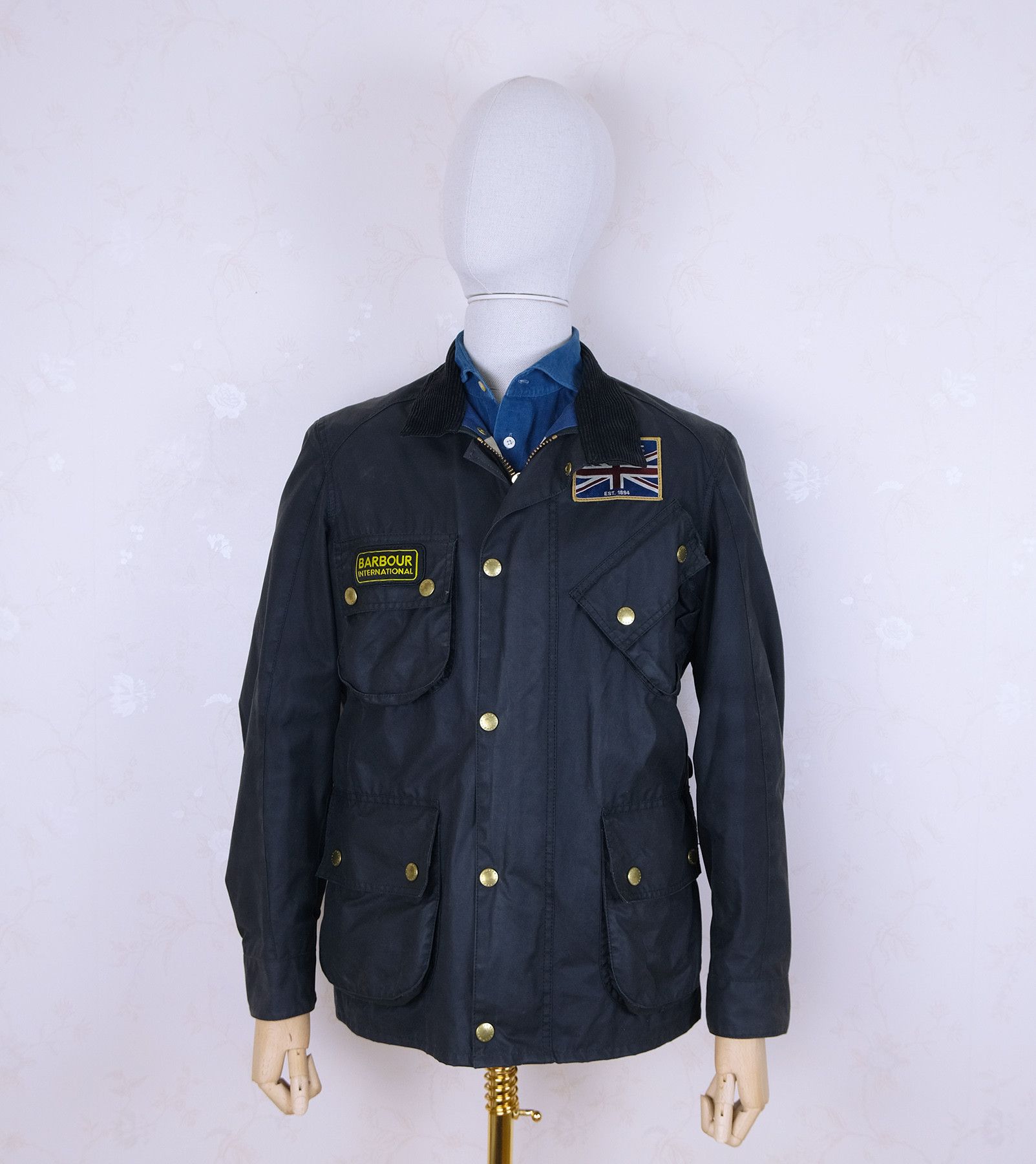 Barbour Barbour, Blue Wax Cotton Jacket, Size S, England, Model A34 Size US M / EU 48-50 / 2 - 1 Thumbnail