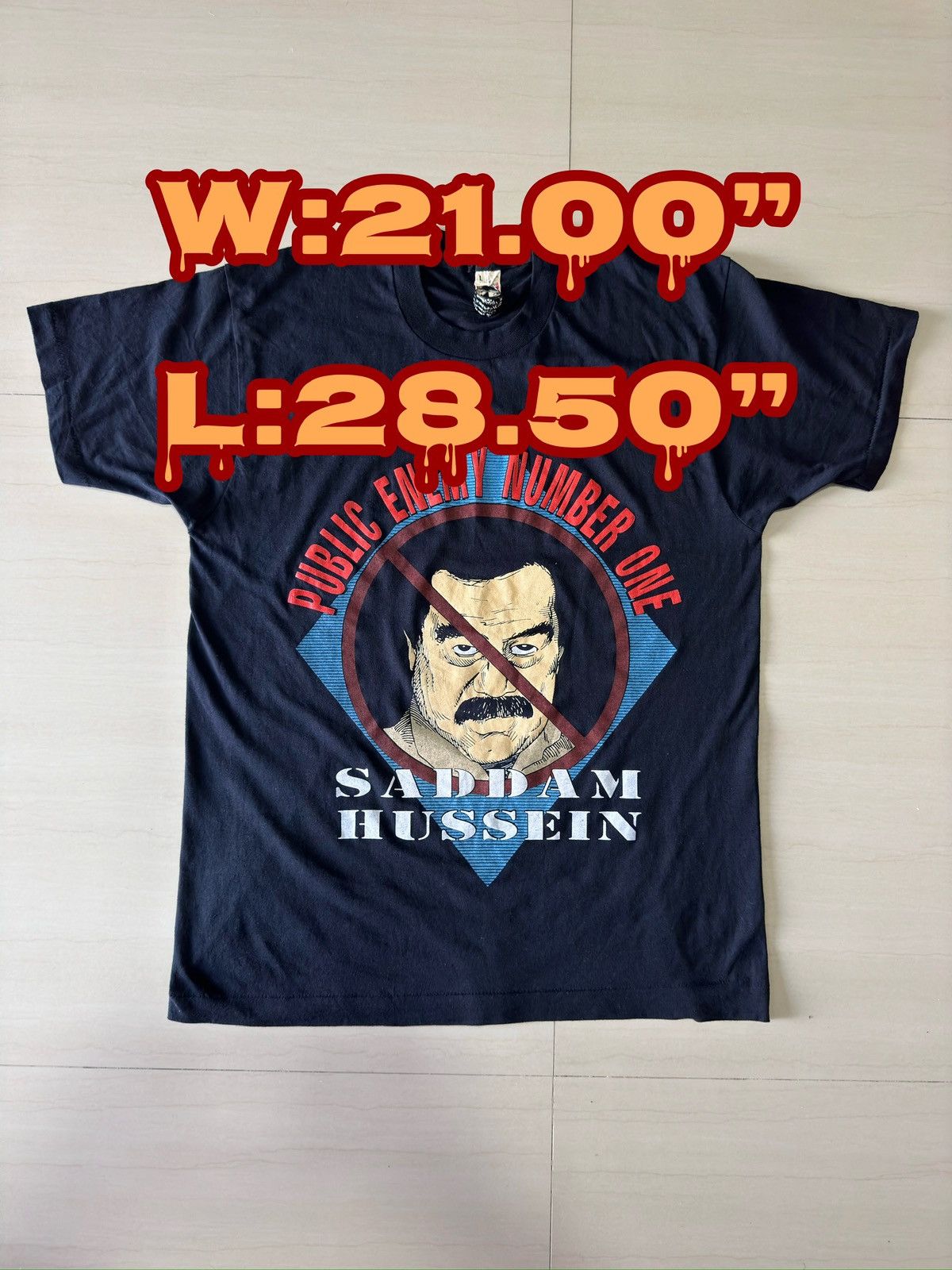 Other 80s-90s Public Enemy Saddam Hussein VTG Screen Stars Shirt Size US L / EU 52-54 / 3 - 1 Thumbnail