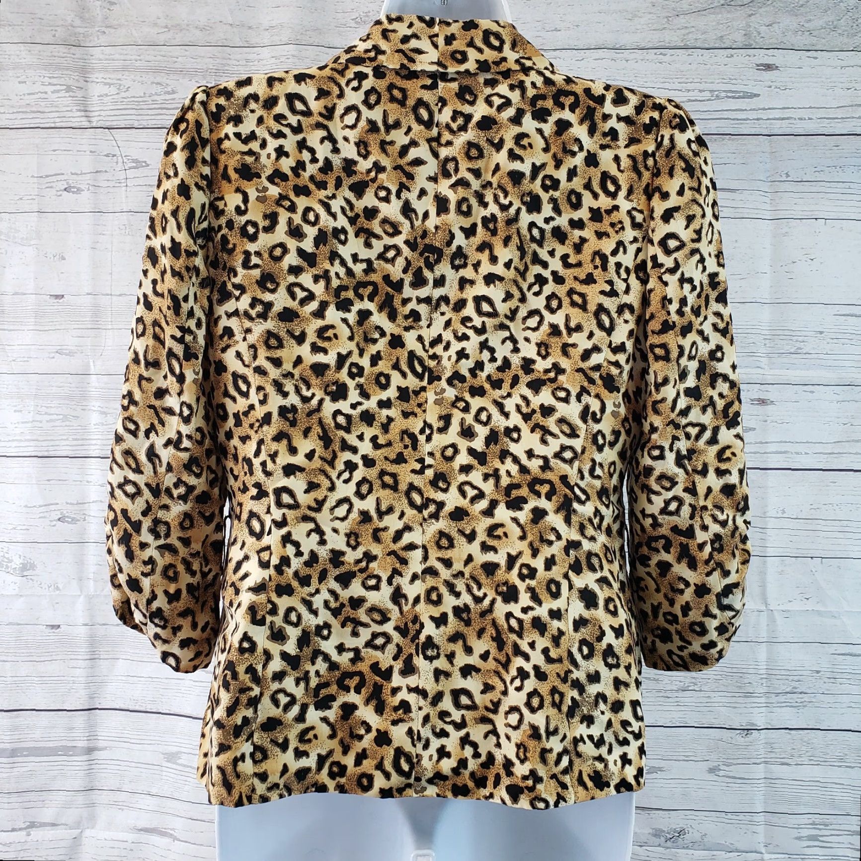Vintage Classiques Entier Womens Blazer Jacket 3/4 Sleeve Animal Print Brown Black XS/S Small Adult Womens Size S / US 4 / IT 40 - 4 Thumbnail