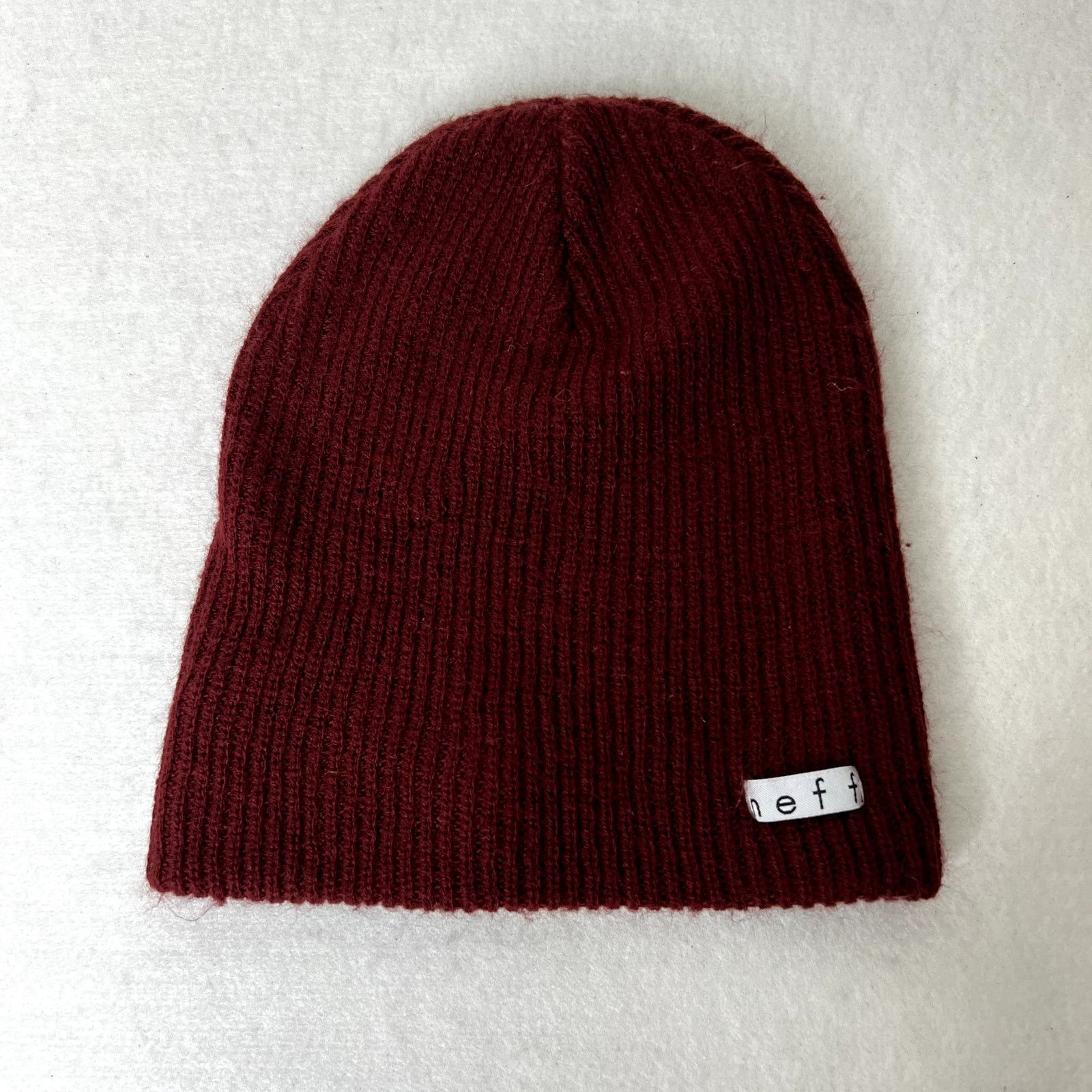 NEFF Neff Maroon Knit Beanie Hat Size ONE SIZE - 2 Thumbnail