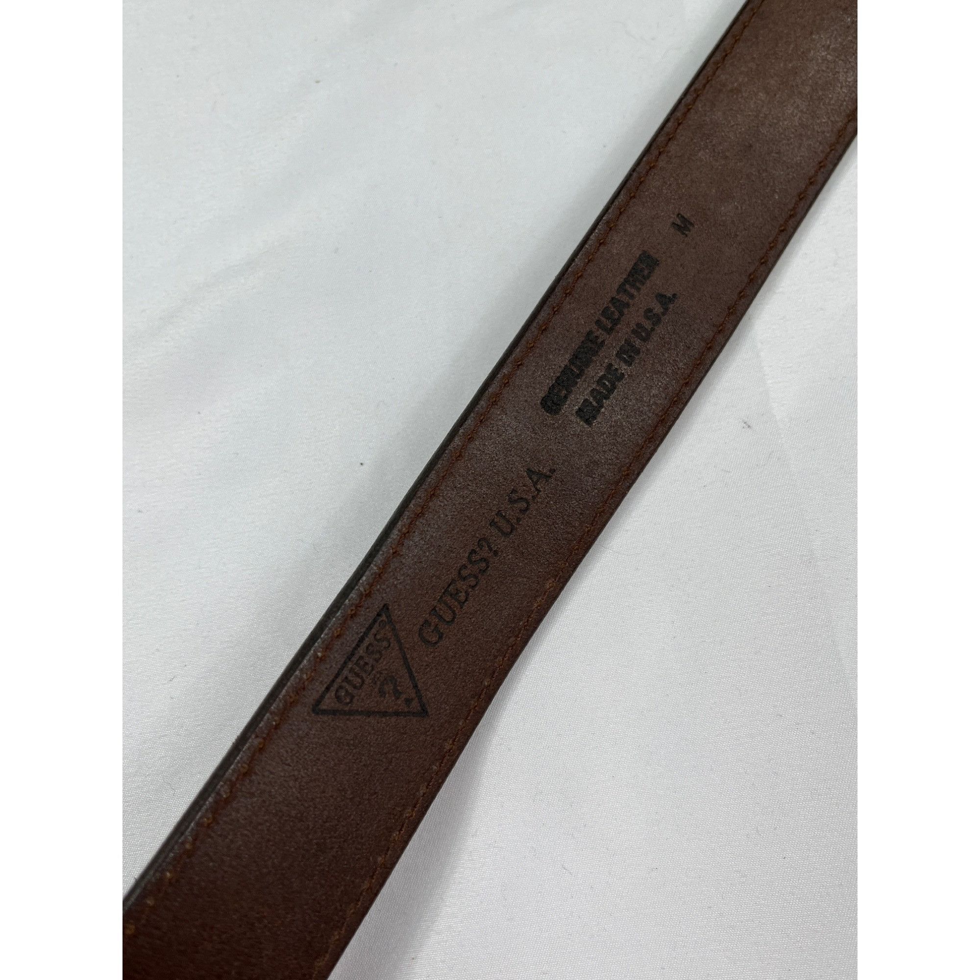 Guess Guess SKU 7926 Authentic Brown Leather Belt Metal Buckle Size ONE SIZE - 6 Thumbnail