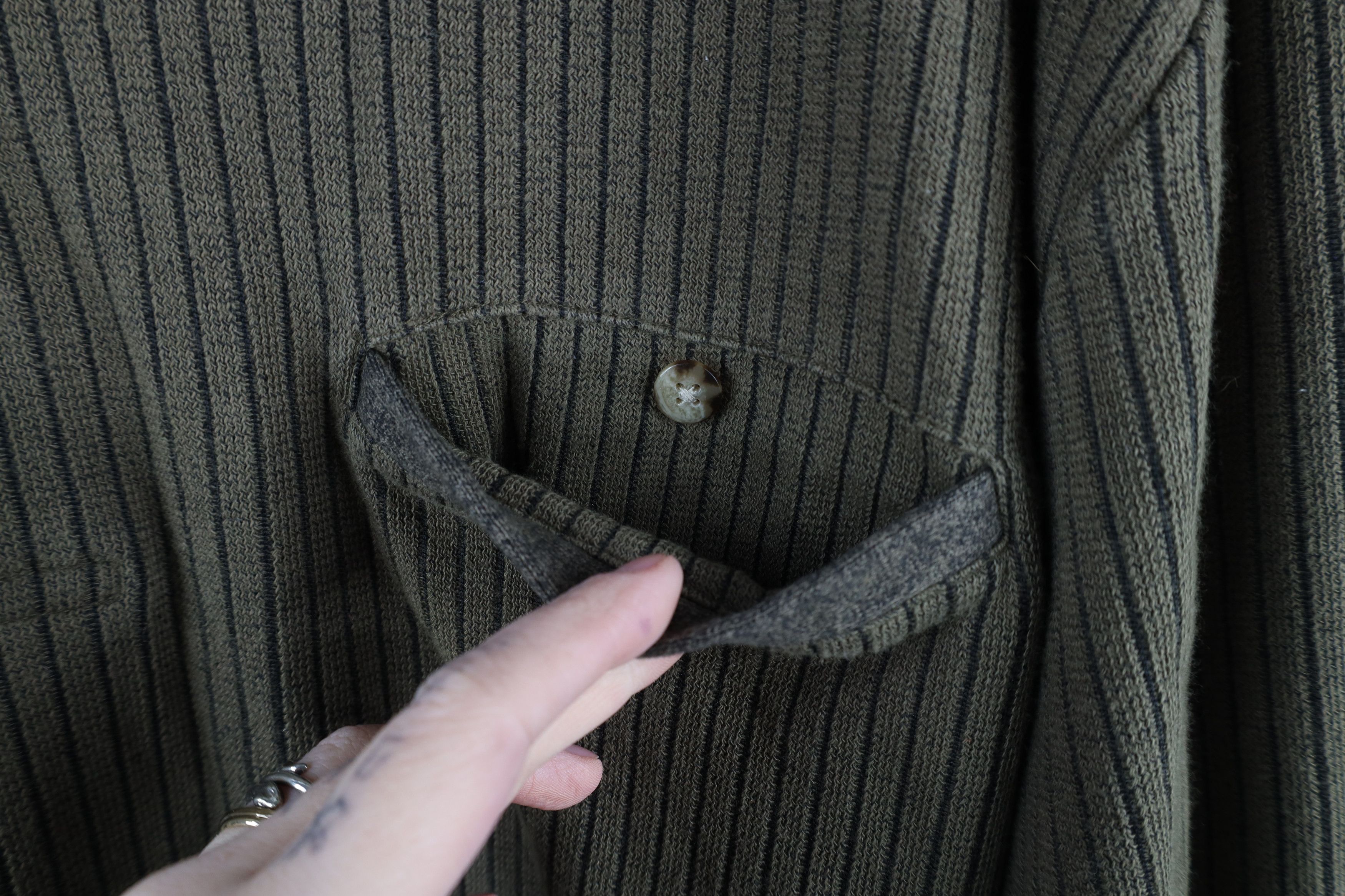 Vintage Vintage 90s Streetwear Ribbed Knit Pullover Polo Shirt Size US L / EU 52-54 / 3 - 4 Thumbnail
