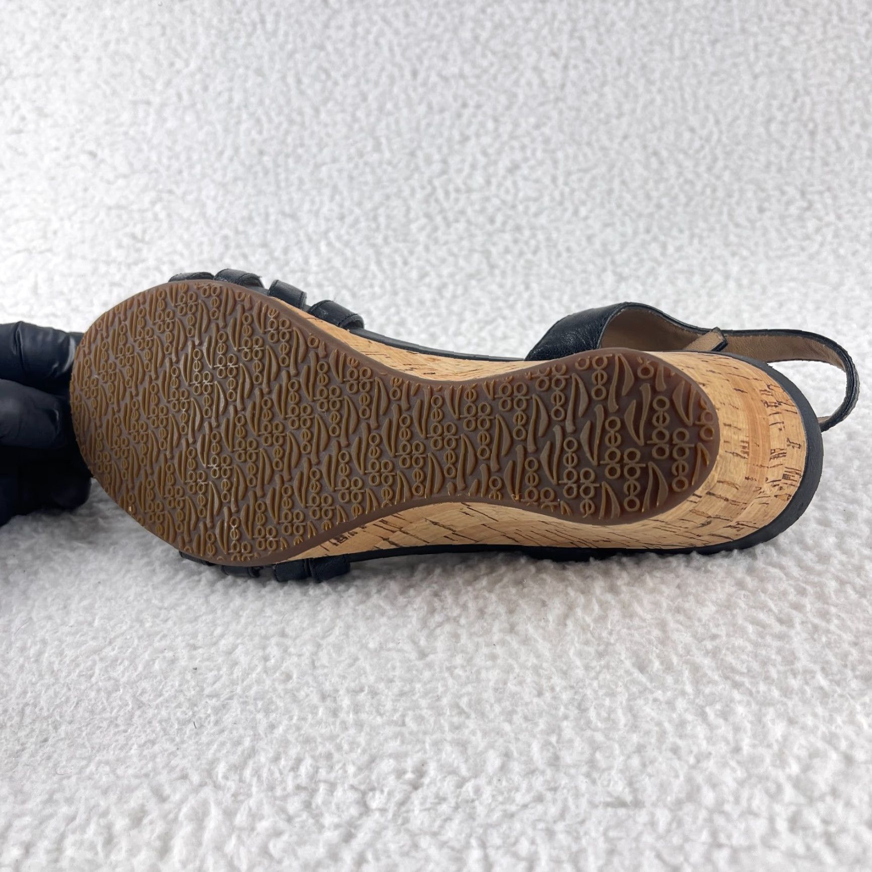 Vintage Abeo Black Sling Back Leather Sandals Womens Wedge Open Toe Size 9 Size US 9 / IT 39 - 7 Thumbnail