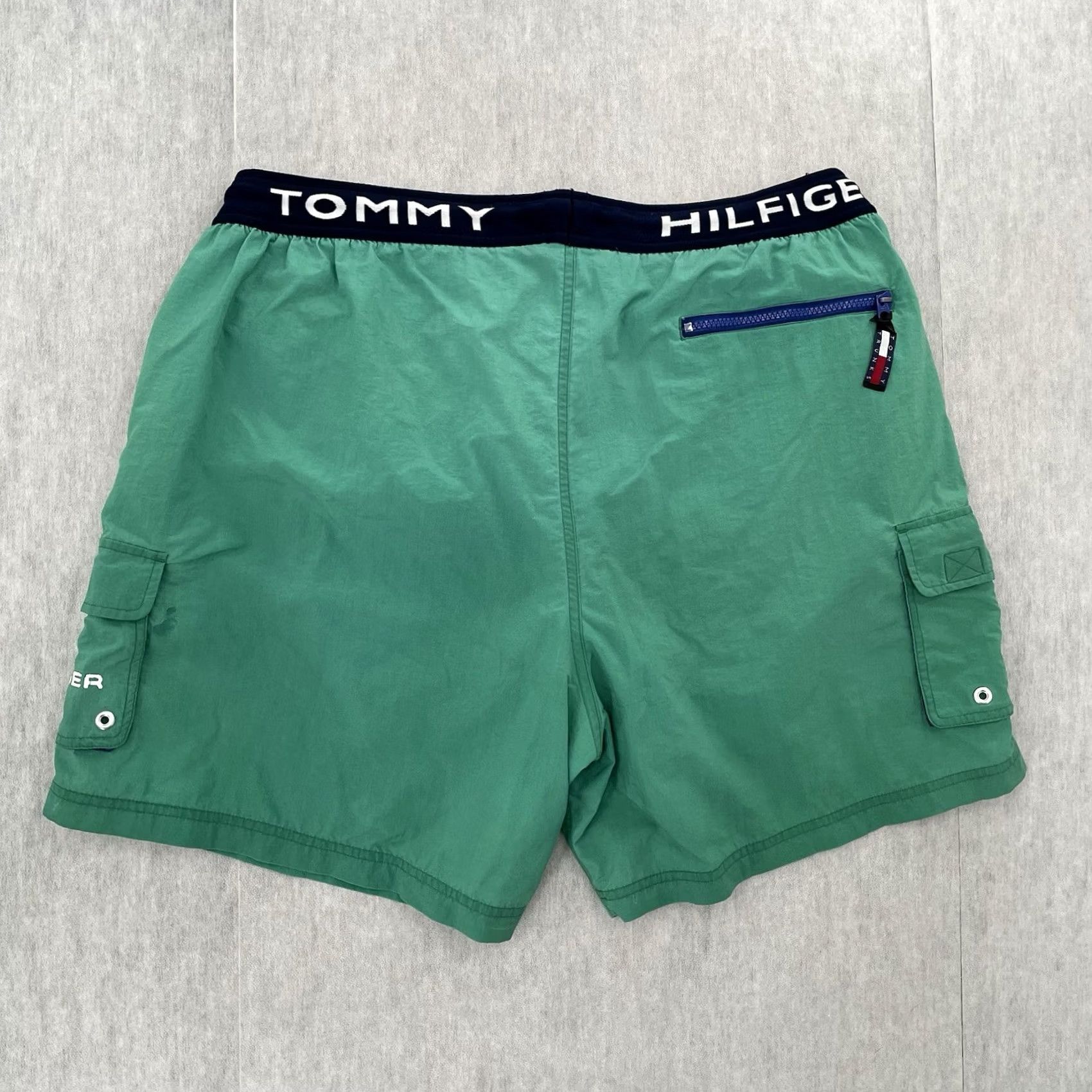 Tommy Hilfiger VINTAGE Tommy Hilfiger Swim Trunks Adult Large Green Board Cargo Pockets Size US 33 - 2 Thumbnail