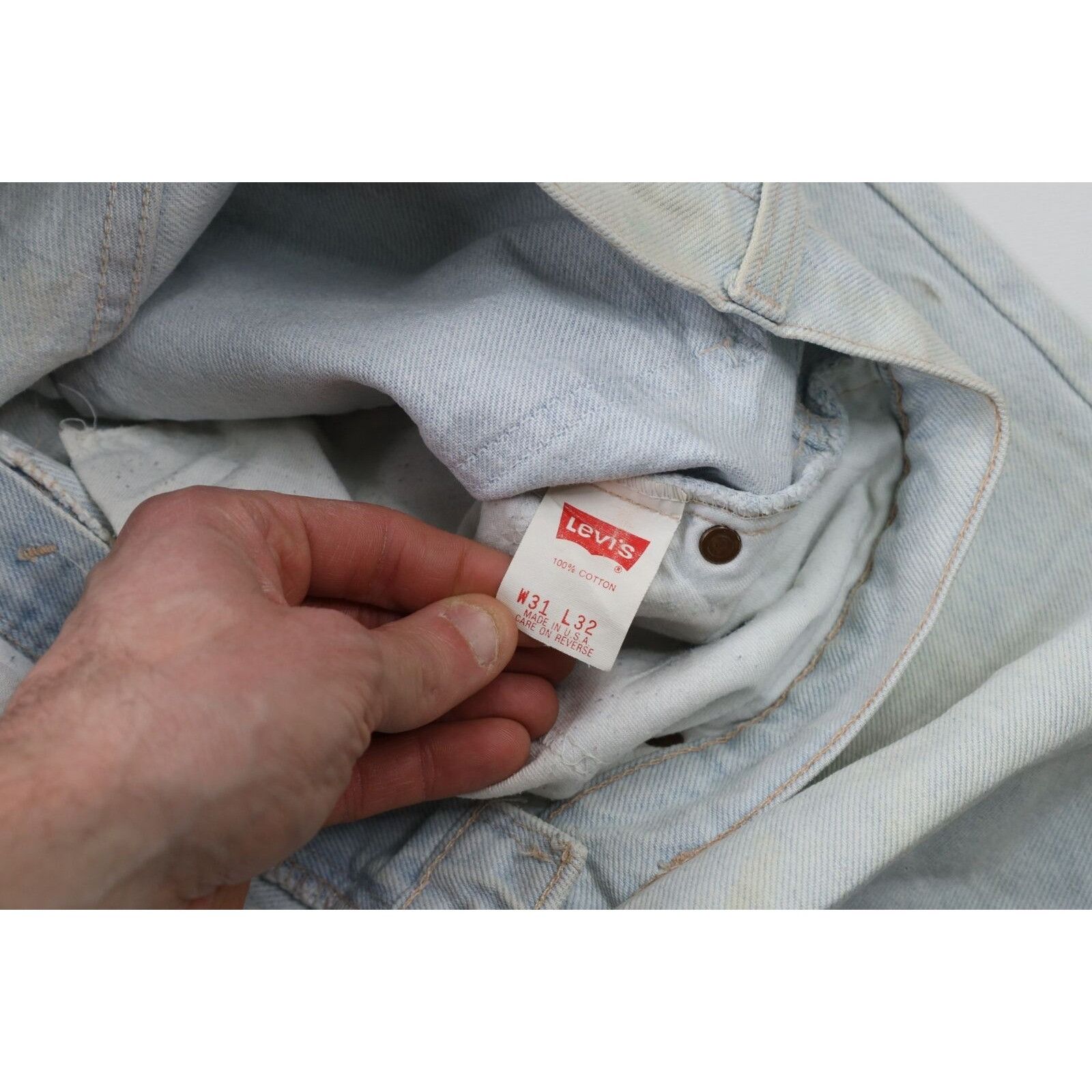Levi's × Vintage Vintage 90s Levis 550 Orange Tab Distressed Relaxed Jeans Size US 30 / EU 46 - 10 Thumbnail