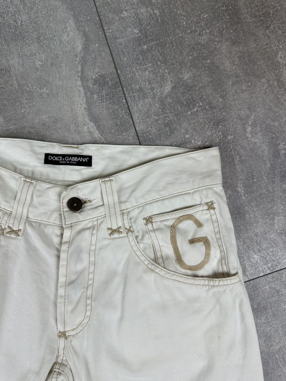 Dolce & Gabbana Dolce & Gabbana Logo Women’s Luxury White Jeans Size 28" / US 6 / IT 42 - 11 Thumbnail