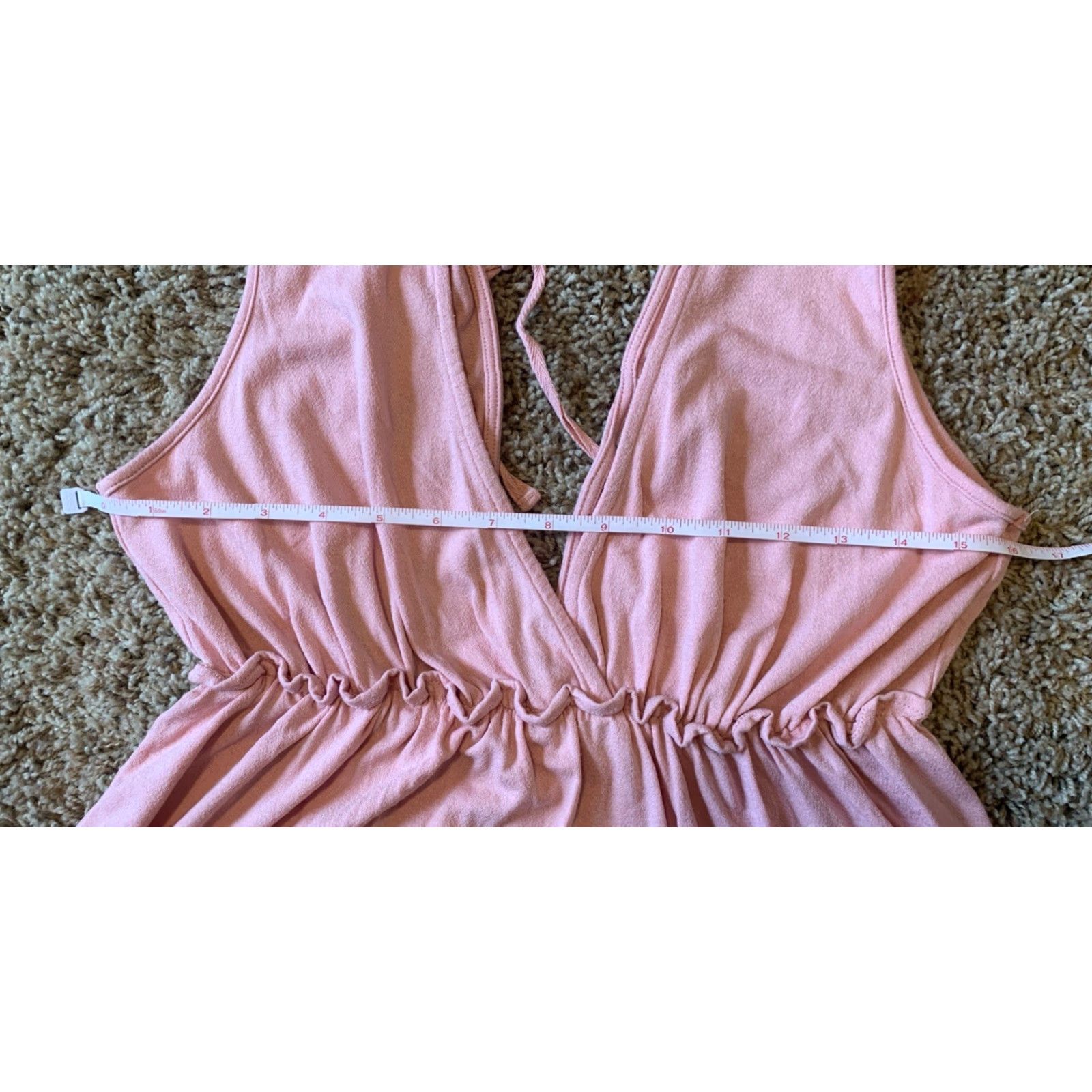 Pinko HIP Tank Top V-Neck Open-back Tie Stretchy Light Pink Sz Small Size S / US 4 / IT 40 - 8 Thumbnail
