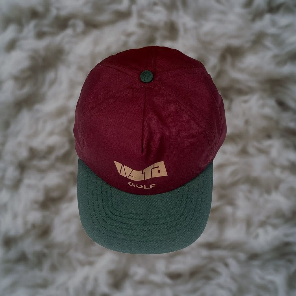 Vintage VINTAGE Unbranded VSTA Golf Adult Adjustable Snapback Trucker Hat Cap Maroon Green Men Hat Size ONE SIZE - 1 Thumbnail