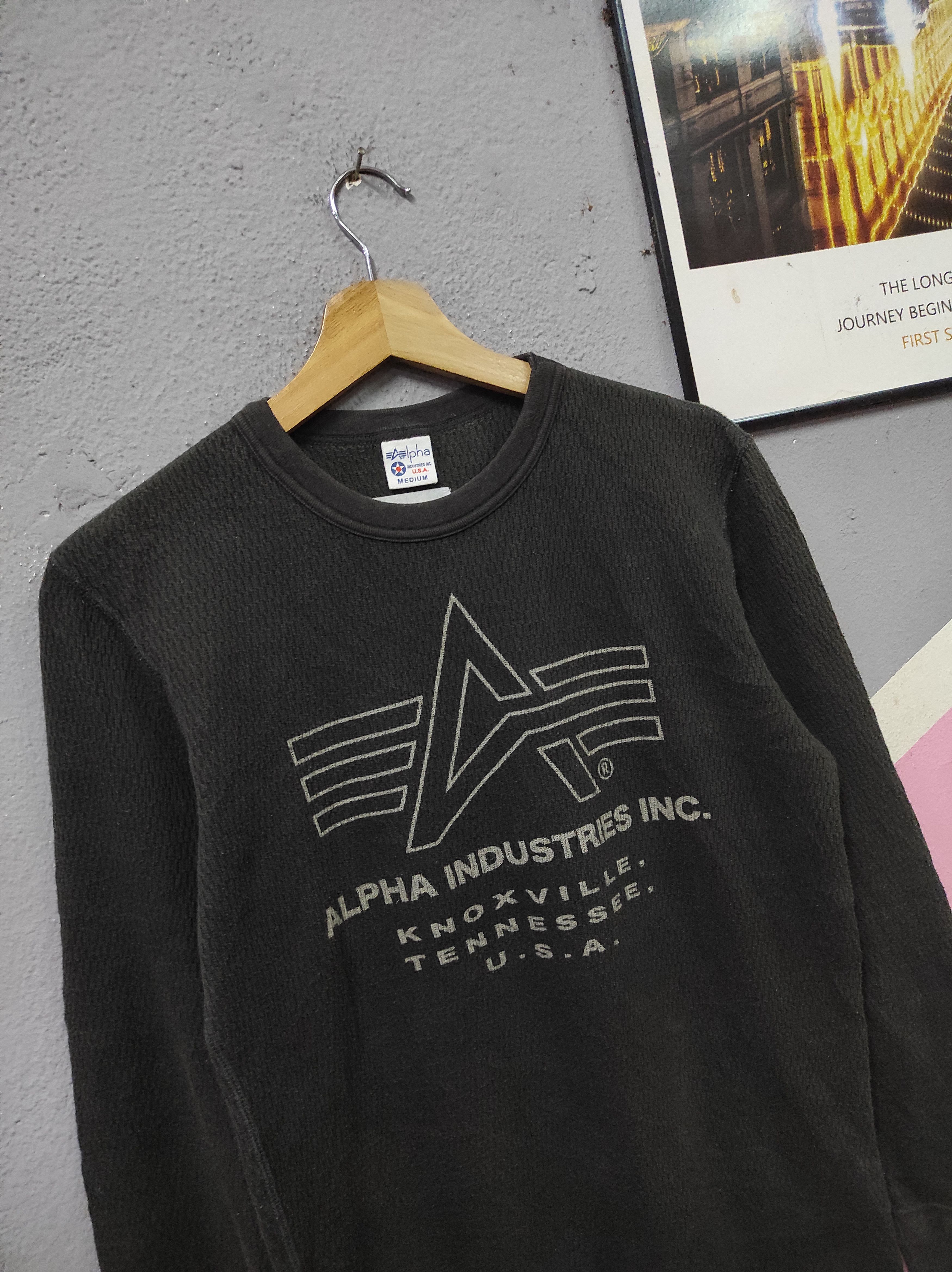 Alpha Industries × Buzz Rickson's ALPHA INDUSTRIES BIG LOGO LONGSLEEVE T-SHIRT Size US M / EU 48-50 / 2 - 2 Thumbnail