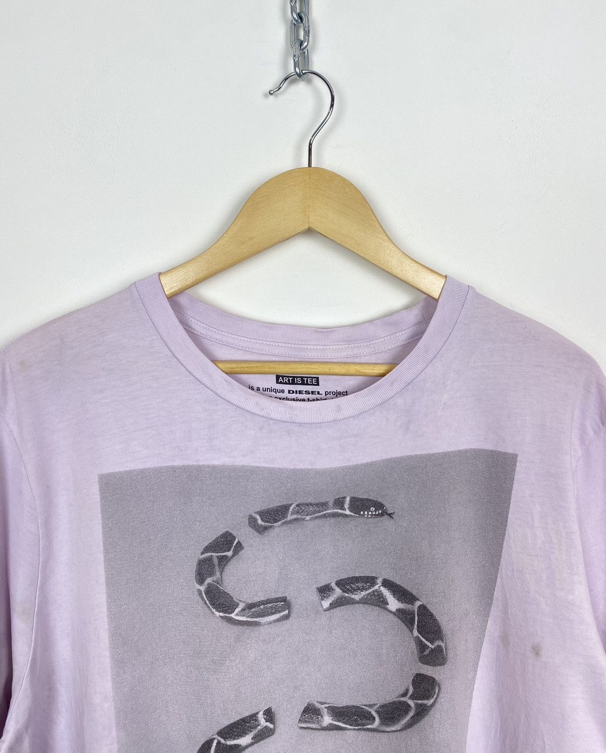 Diesel Diesel Snike Art Print Graphic Tee Y2K Baby Pink Streetwear Size US L / EU 52-54 / 3 - 2 Thumbnail