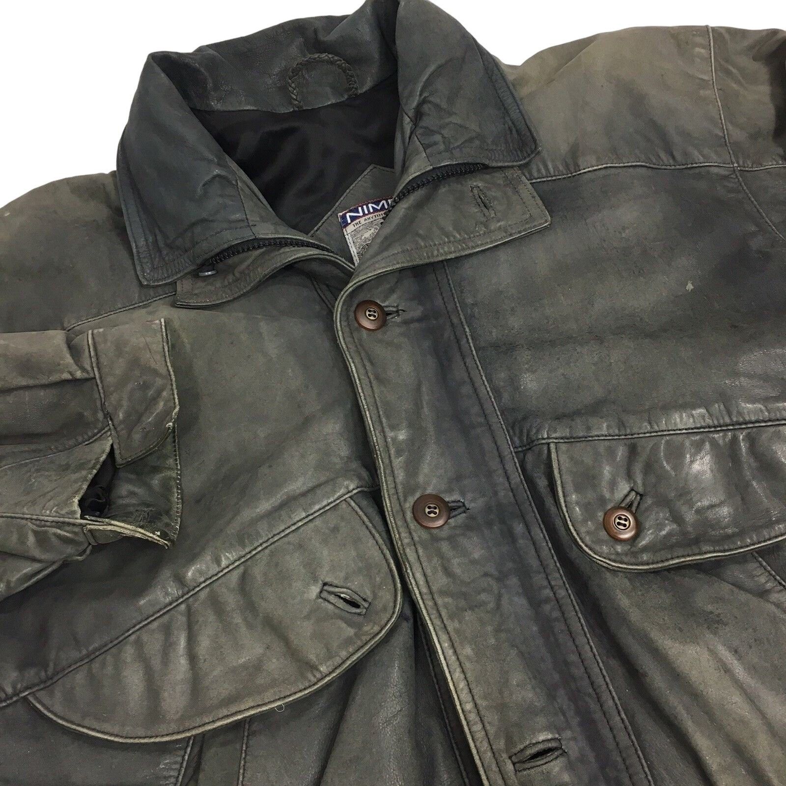 Gant Vtg Nimbus GANT Gun Metal Black Leather BOMBER Jacket Size US L / EU 52-54 / 3 - 1 Thumbnail