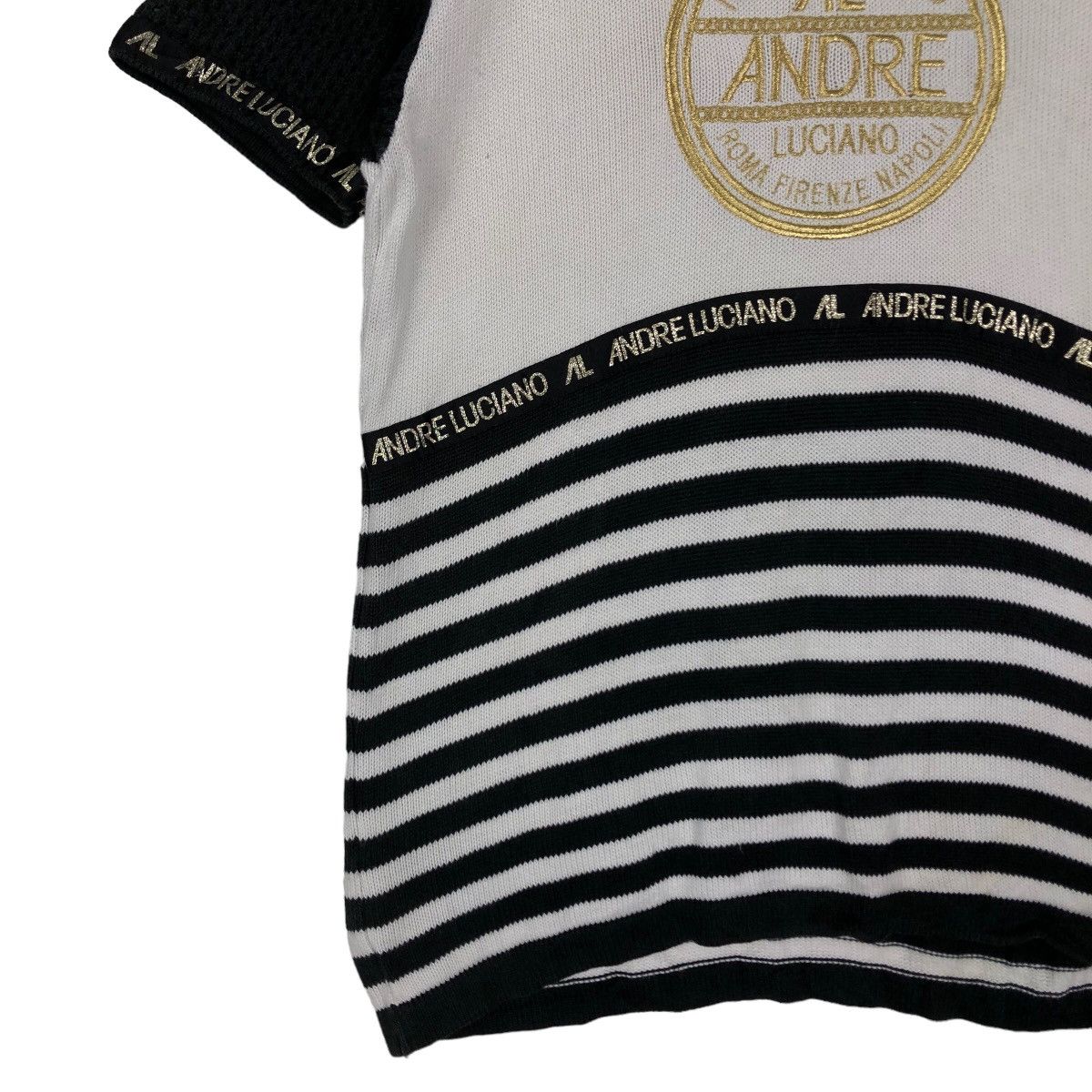 Japanese Brand 🔥Vintage Knit Sweatshirt Short Sleeve Andreluciano Japan Size US M / EU 48-50 / 2 - 3 Thumbnail