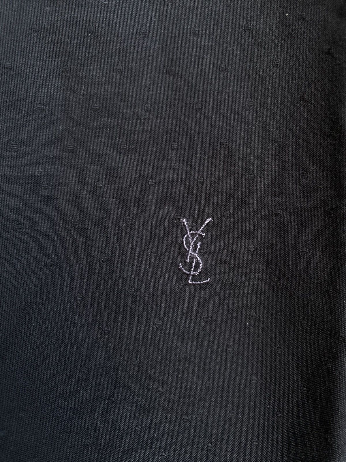 Yves Saint Laurent Black YSL Shirt Short Sleeve Button Up Collar Vintage y2k Size US XL / EU 56 / 4 - 2 Thumbnail