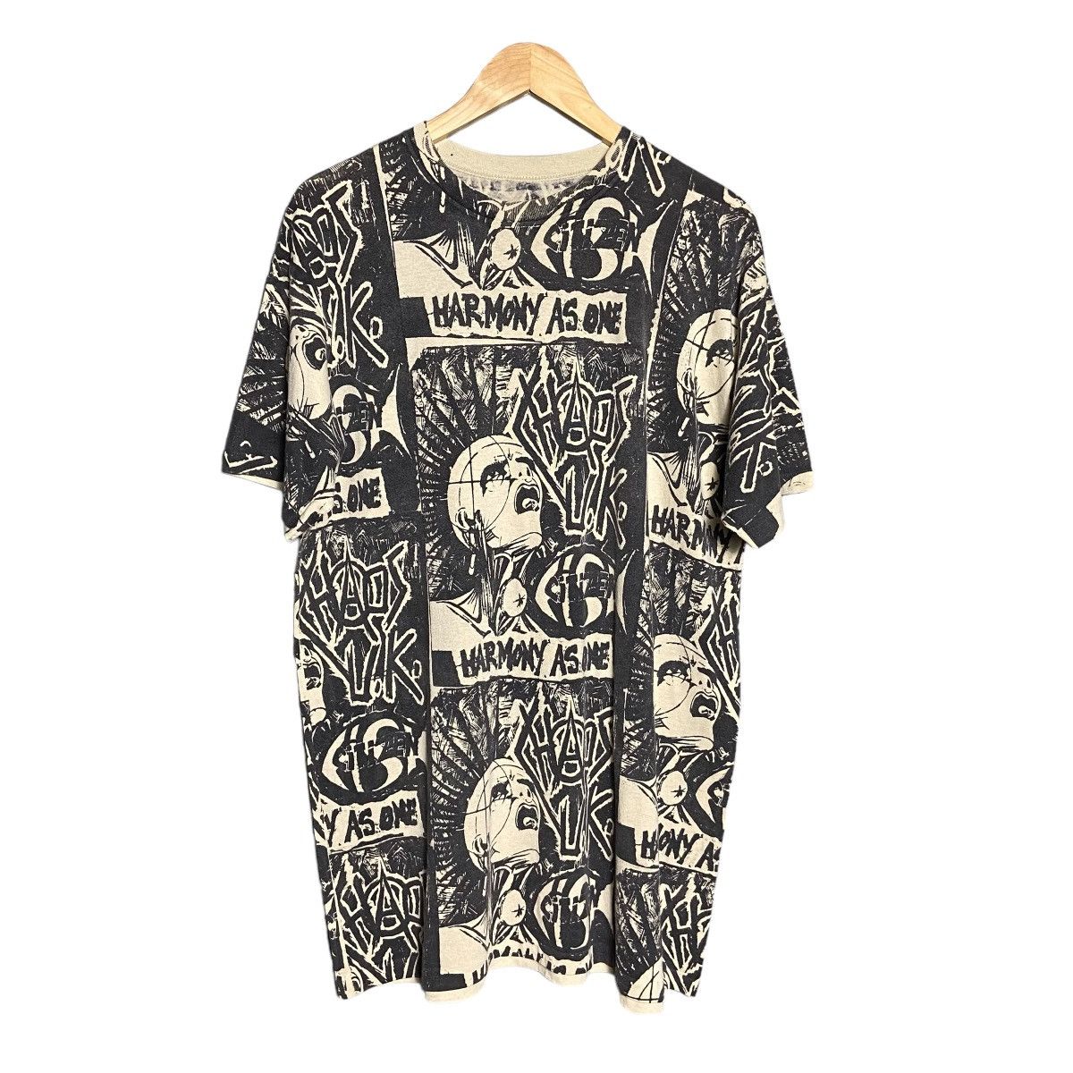 Band Tees Vintage 80s Chaos U.K. All Overprint Hardcore Punk Band Tee Size US XL / EU 56 / 4 - 1 Thumbnail