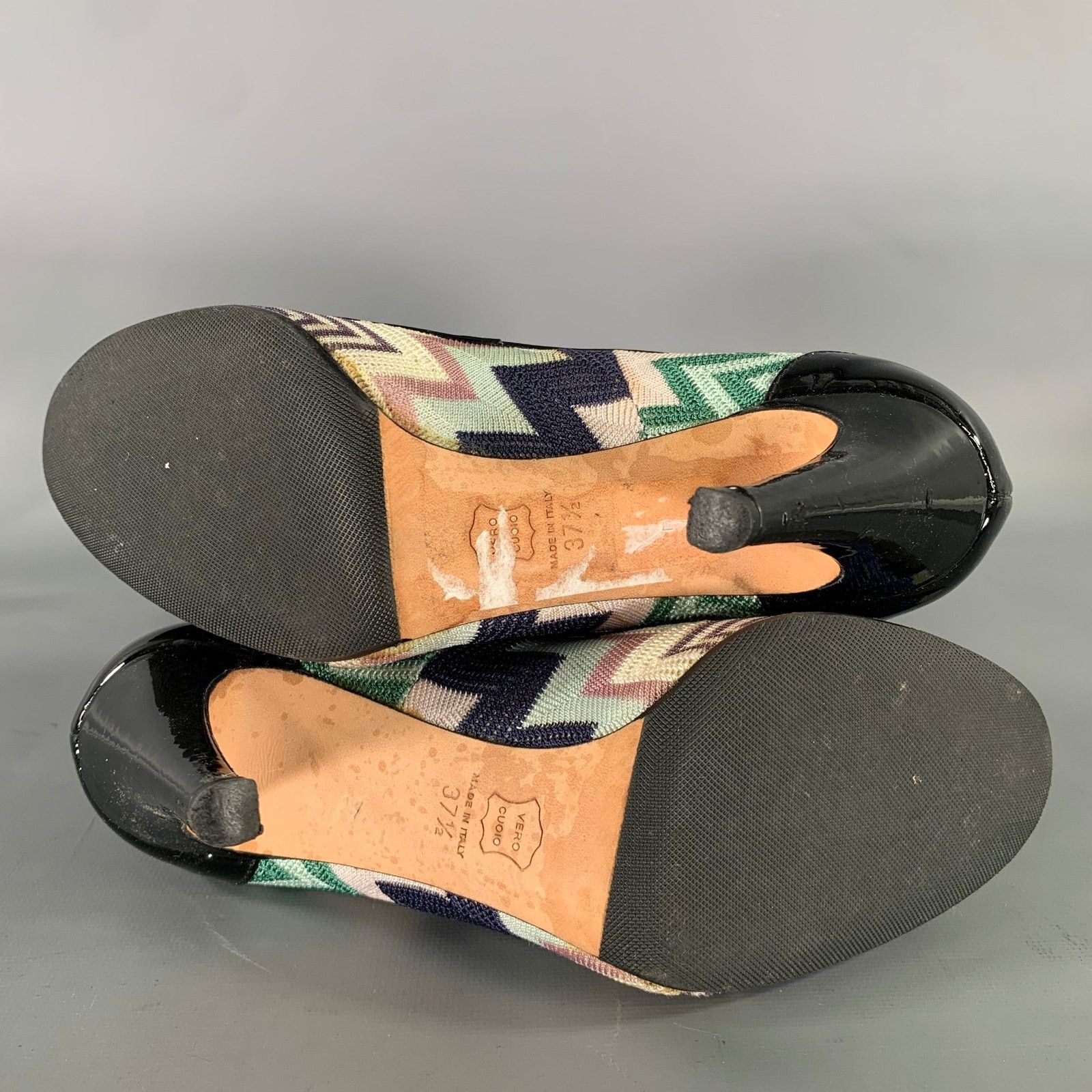 Missoni MISSONI Size 7.5 Purple Green Chevron Pumps Size US 7.5 / IT 37.5 - 6 Thumbnail