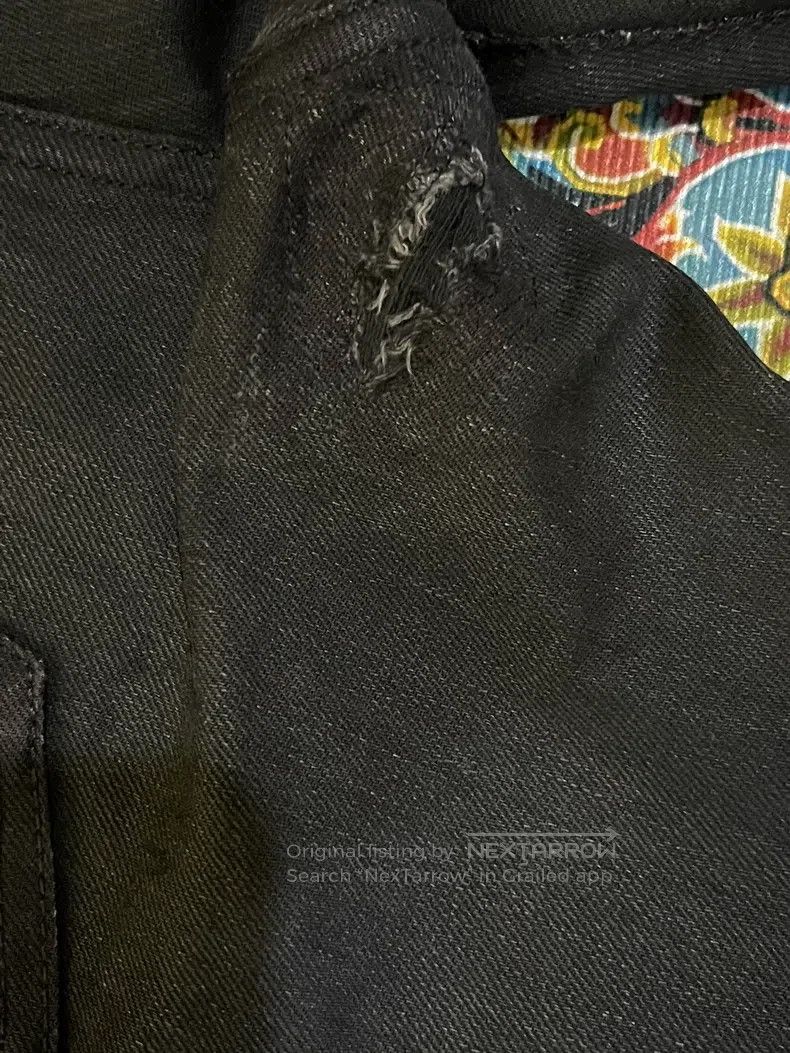 Saint Laurent Paris Saint Laurent Paris Black Samurai Frayed Hem Denim Pants Size US 31 - 5 Thumbnail