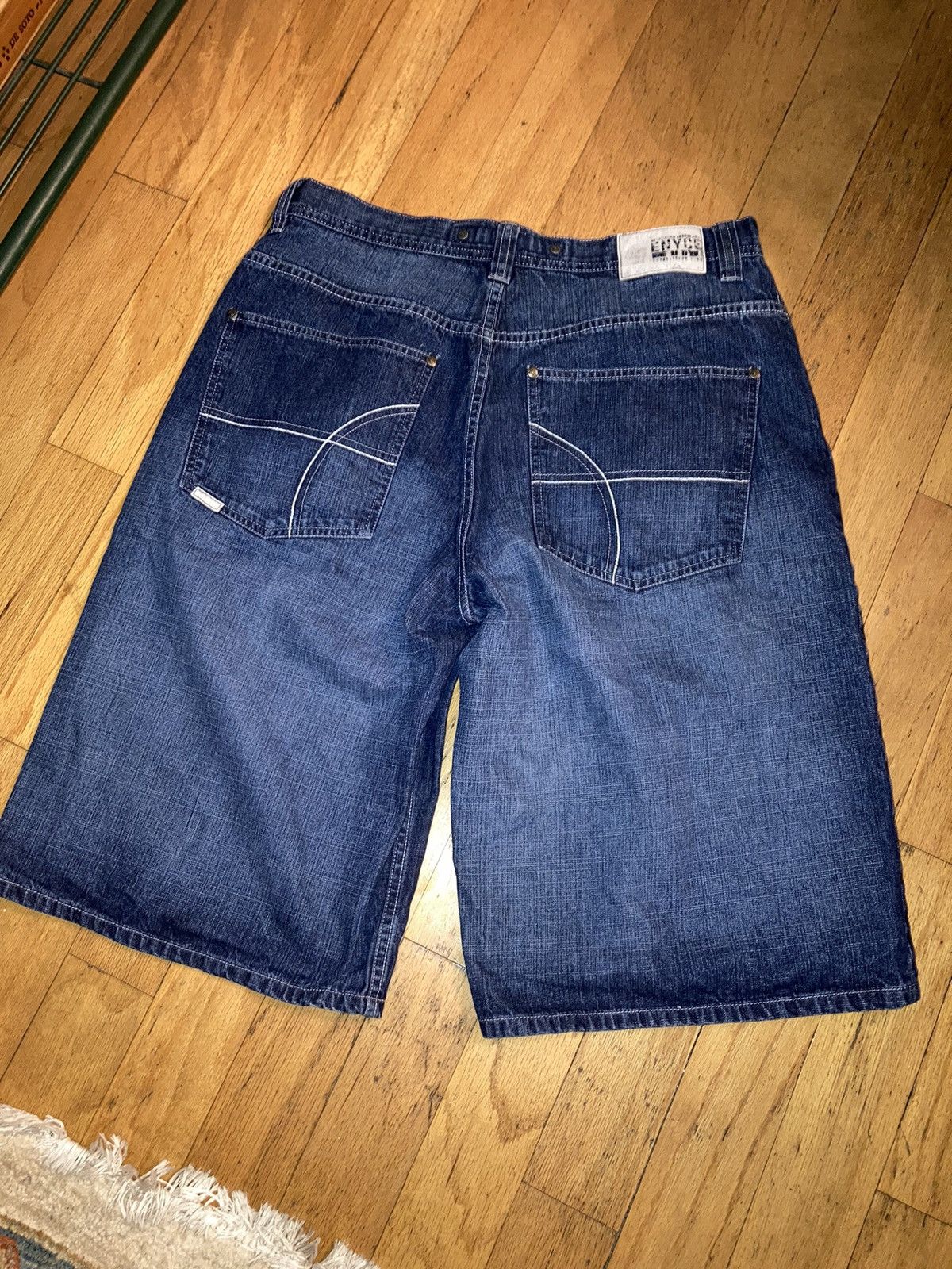 Enyce × Vintage VTG ENYCE Y2K Baggy Blue Denim JORTS 34 Size US 34 / EU 50 - 5 Thumbnail