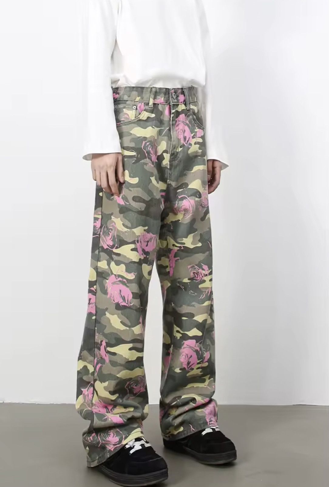 Japanese Brand Camo Denim Pants - Wide Leg Tactical Streetwear Trousers Size US 34 / EU 50 - 4 Thumbnail