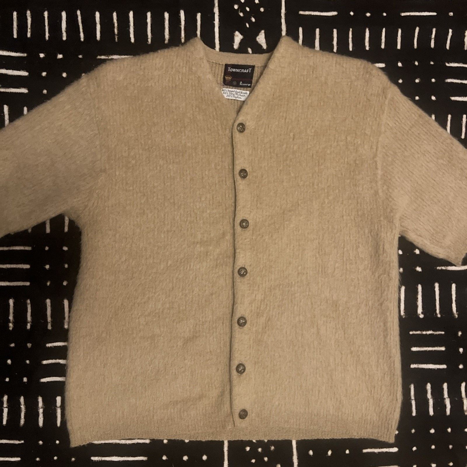 JCPenney Penney’s 50s 60s Vintage Mohair Knit Sweater Mens Cardigan M Size US M / EU 48-50 / 2 - 5 Thumbnail