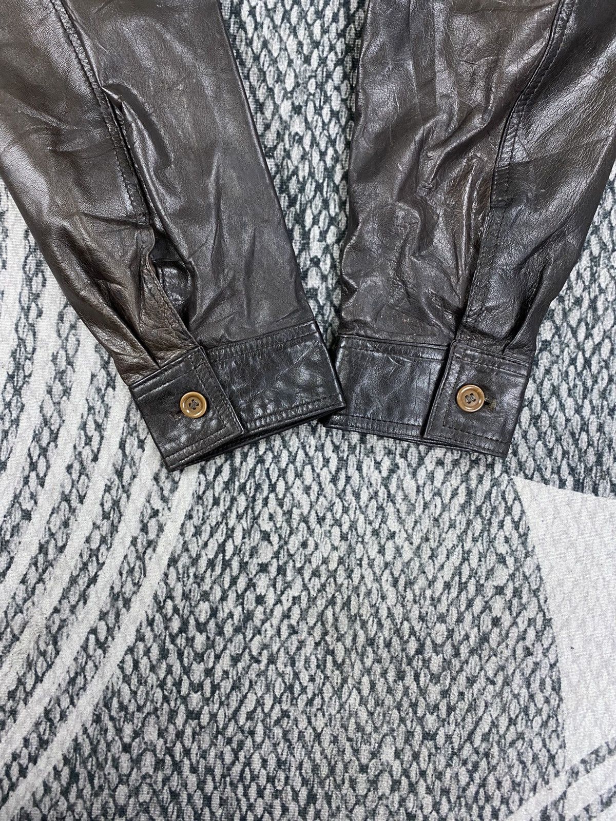Genuine Leather Vintage Intermezzo Dark Brown Button Up Leather Jacket Size US M / EU 48-50 / 2 - 8 Thumbnail