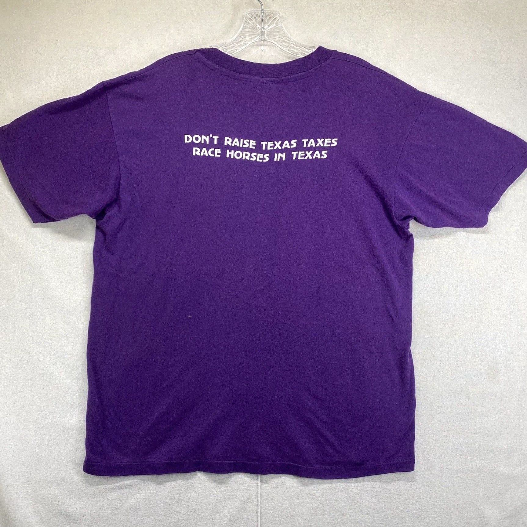 Hanes VINTAGE Hanes Horse Racing T-Shirt Purple 1980s Unisex Medium Short Sleeve Graphic Tee US Sportswear Size US M / EU 48-50 / 2 - 3 Thumbnail