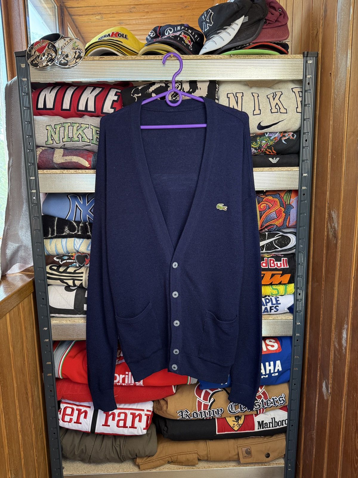 Lacoste Vintage Y2K Lacoste Cardigan Wool Sweater 90s Rare Size L/XL Size US XL / EU 56 / 4 - 1 Thumbnail