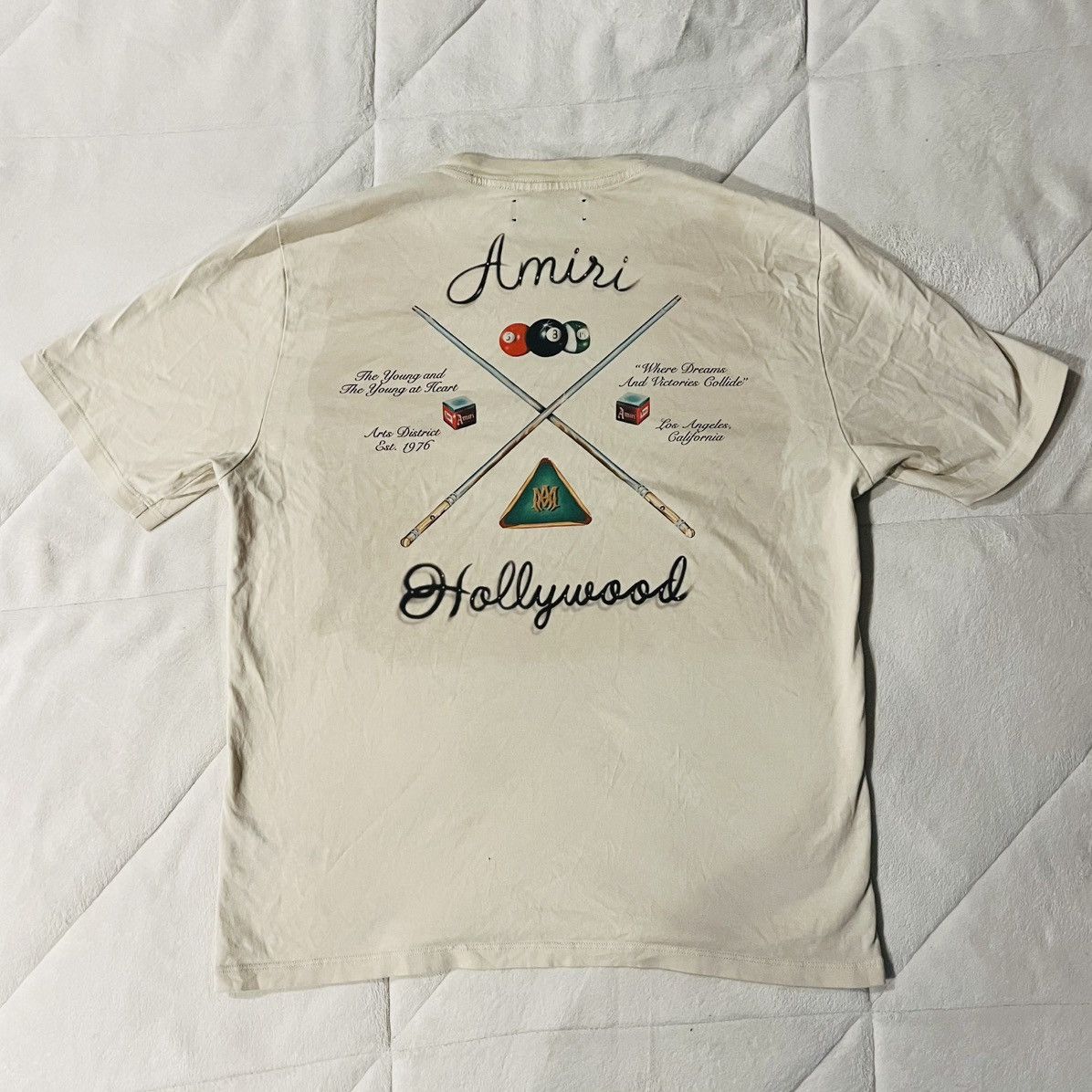 Amiri AMIRI Hollywood Cue Ball Pool Stick Beige T-Shirt Men Medium Size US M / EU 48-50 / 2 - 1 Thumbnail