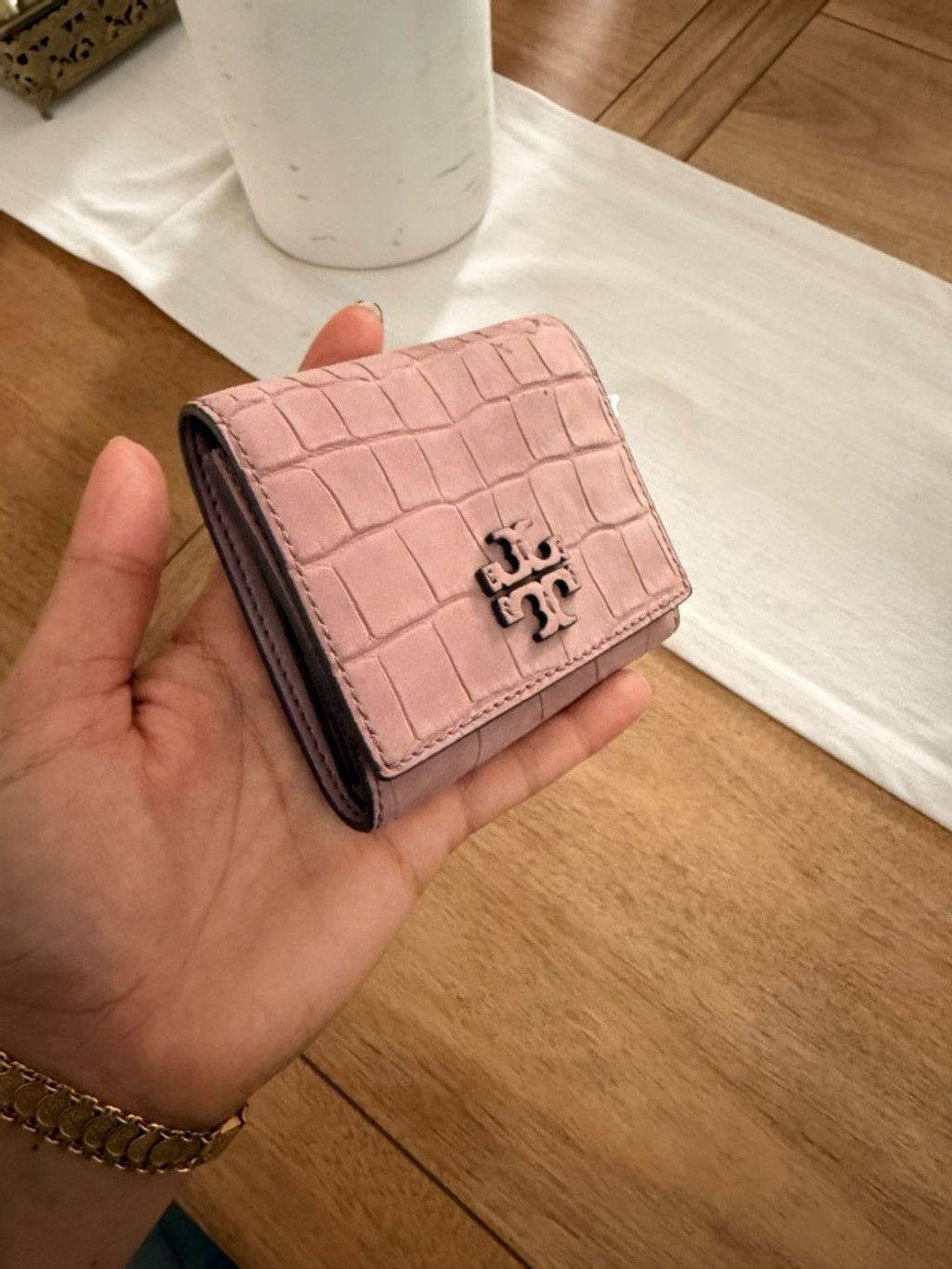 Tory Burch Tory Burch Mauve Croc-Embossed Leather Small Wallet Size ONE SIZE - 2 Thumbnail
