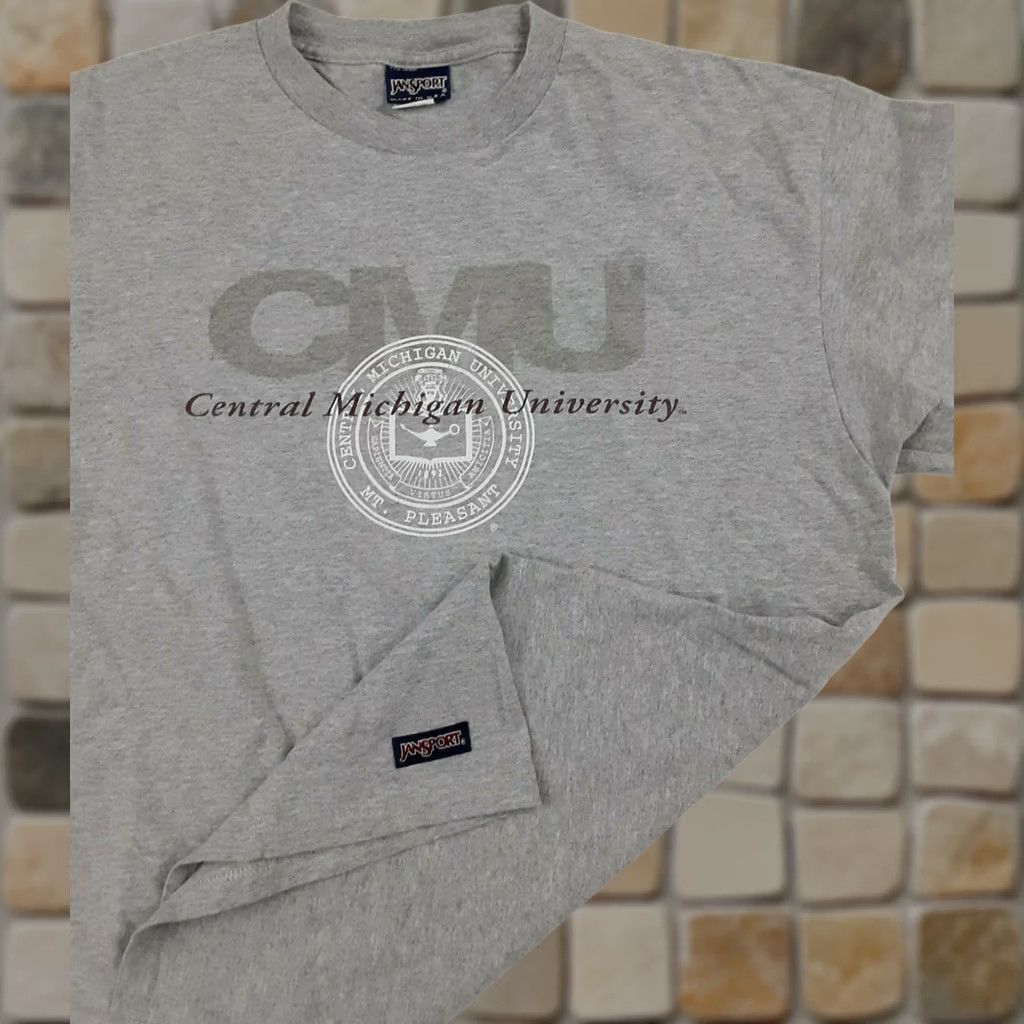 Jansport VINTAGE Jansport Central Michigan University T-Shirt USA Large Gray Mens L Short Sleeve Shirt Size US L / EU 52-54 / 3 - 1 Thumbnail