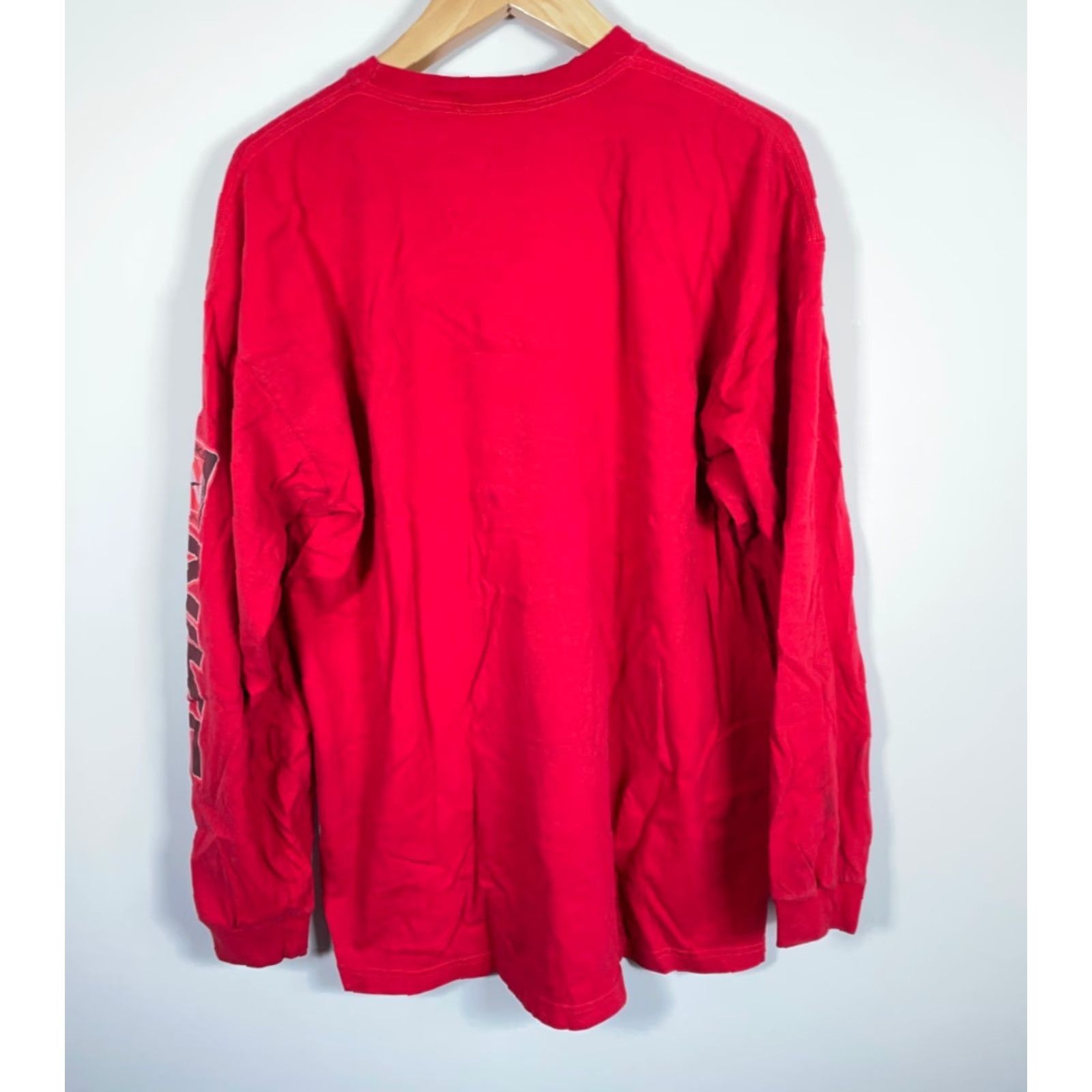 Nike VINTAGE Nike Long Sleeve T-Shirt Mens 2XL Red Graphic USA Made 1990s 90s Hipster Retro Cotton Jersey Shirt Men Size US XXL / EU 58 / 5 - 2 Thumbnail