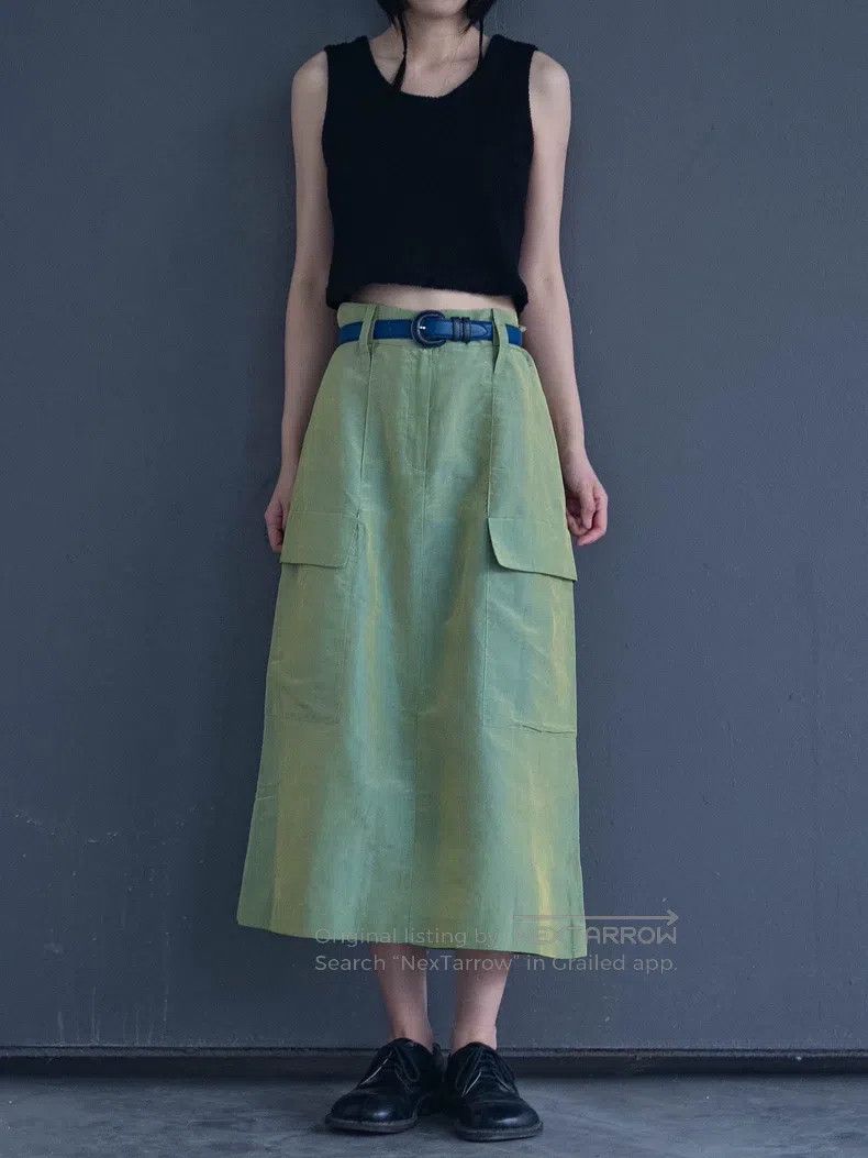 Kenzo Kenzo Ivory color glossy linen and silk skirt Size 25" / US 0 / IT 36 - 1 Thumbnail