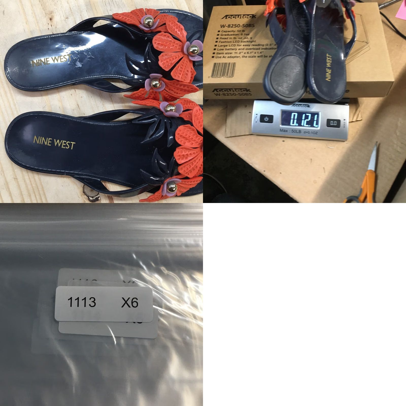 Nine West Nine West Sandal Womens 5 Flip Flop Flats Comfort Blue Orange Slip On Size US 5 / IT 35 - 9 Thumbnail