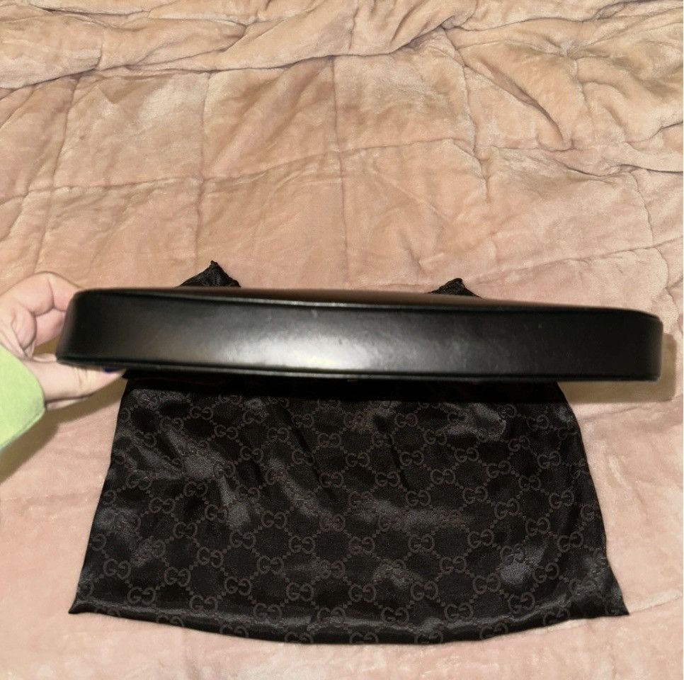 Gucci GUCCI - Vintage Pink Velvet Black Leather Trim Jackie Hobo Size ONE SIZE - 5 Thumbnail