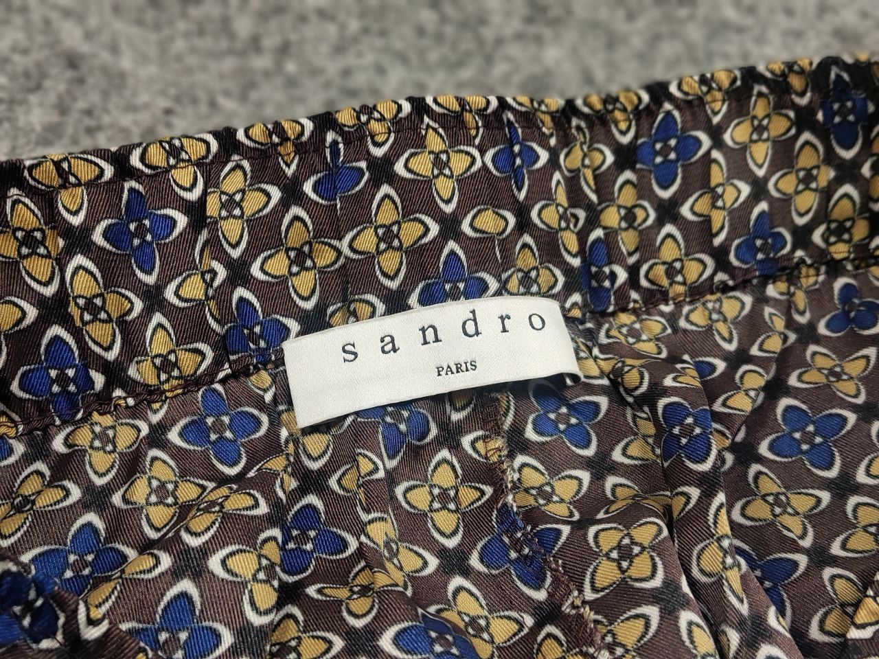 Sandro Sandro Dany Trouser Pants in Floral Print Dark Brown Tan Size 34" / US 12 / IT 48 - 13 Thumbnail