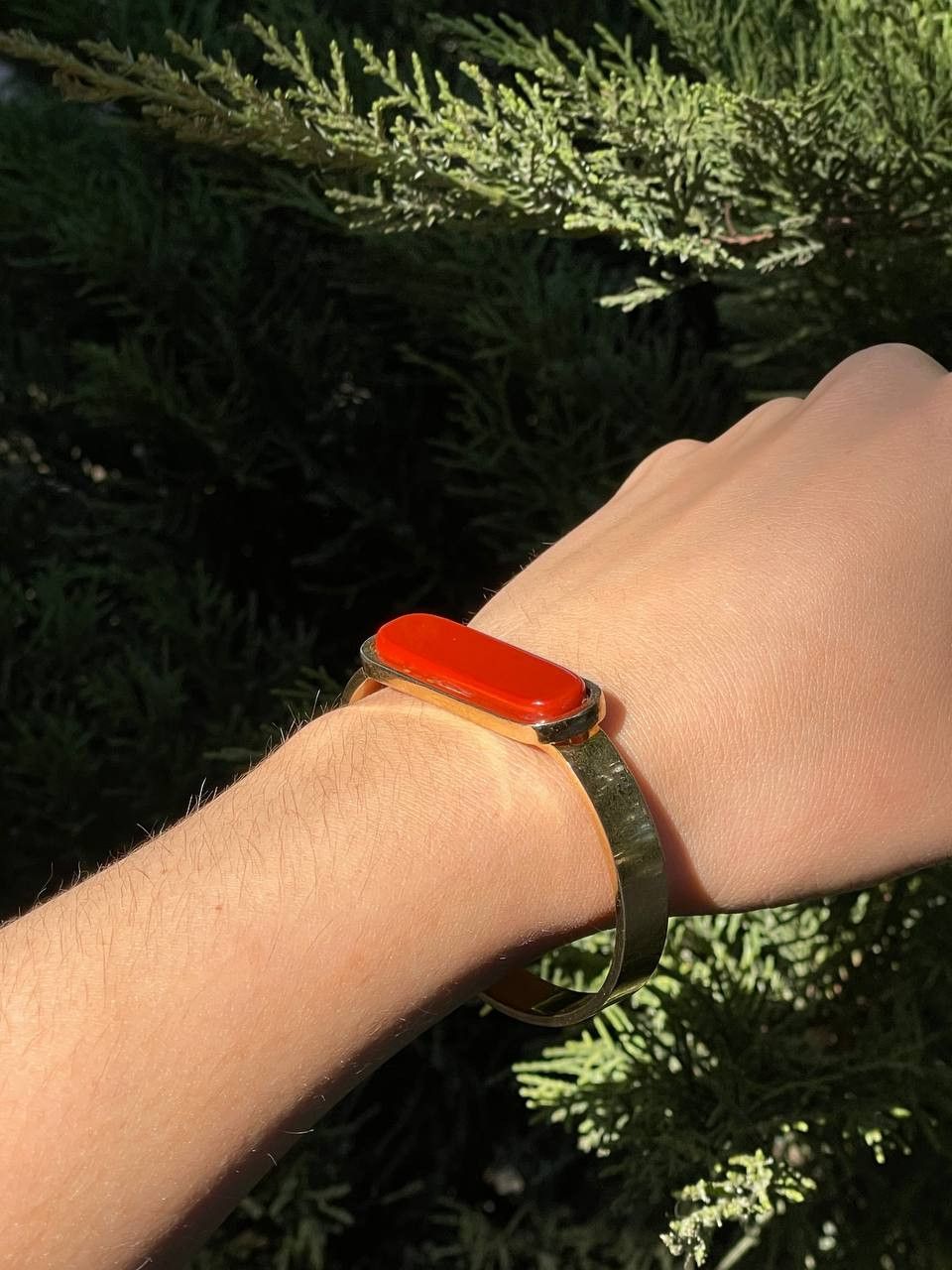 Dior Christian Dior 1966 Vintage Red Stone Gold Plated Bracelete Size ONE SIZE - 3 Thumbnail