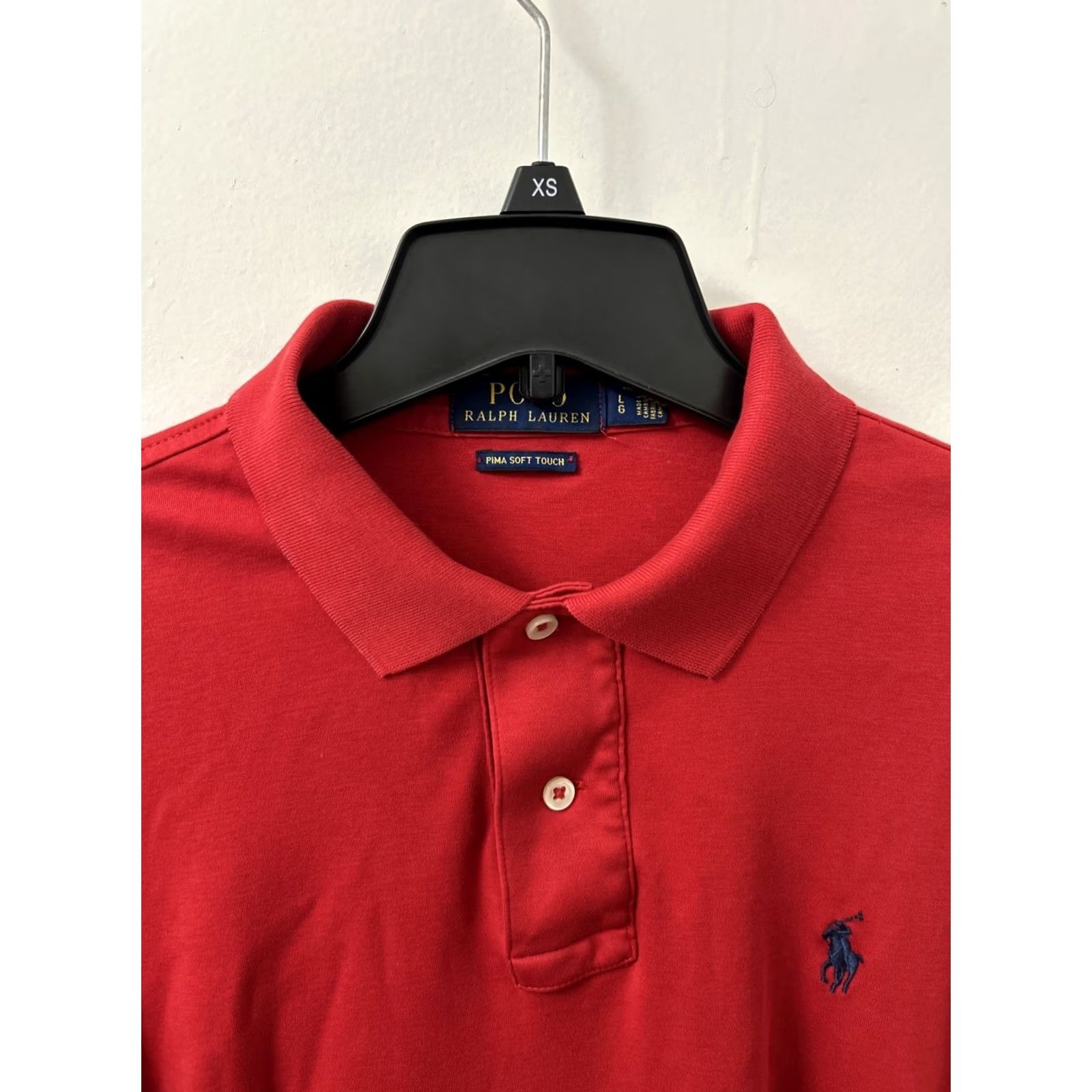 Ralph Lauren Polo Ralph Lauren Shirt Mens L Red 100% Cotton Short Sleeve Embroidered Pony Logo Polo Shirt Size US L / EU 52-54 / 3 - 5 Thumbnail