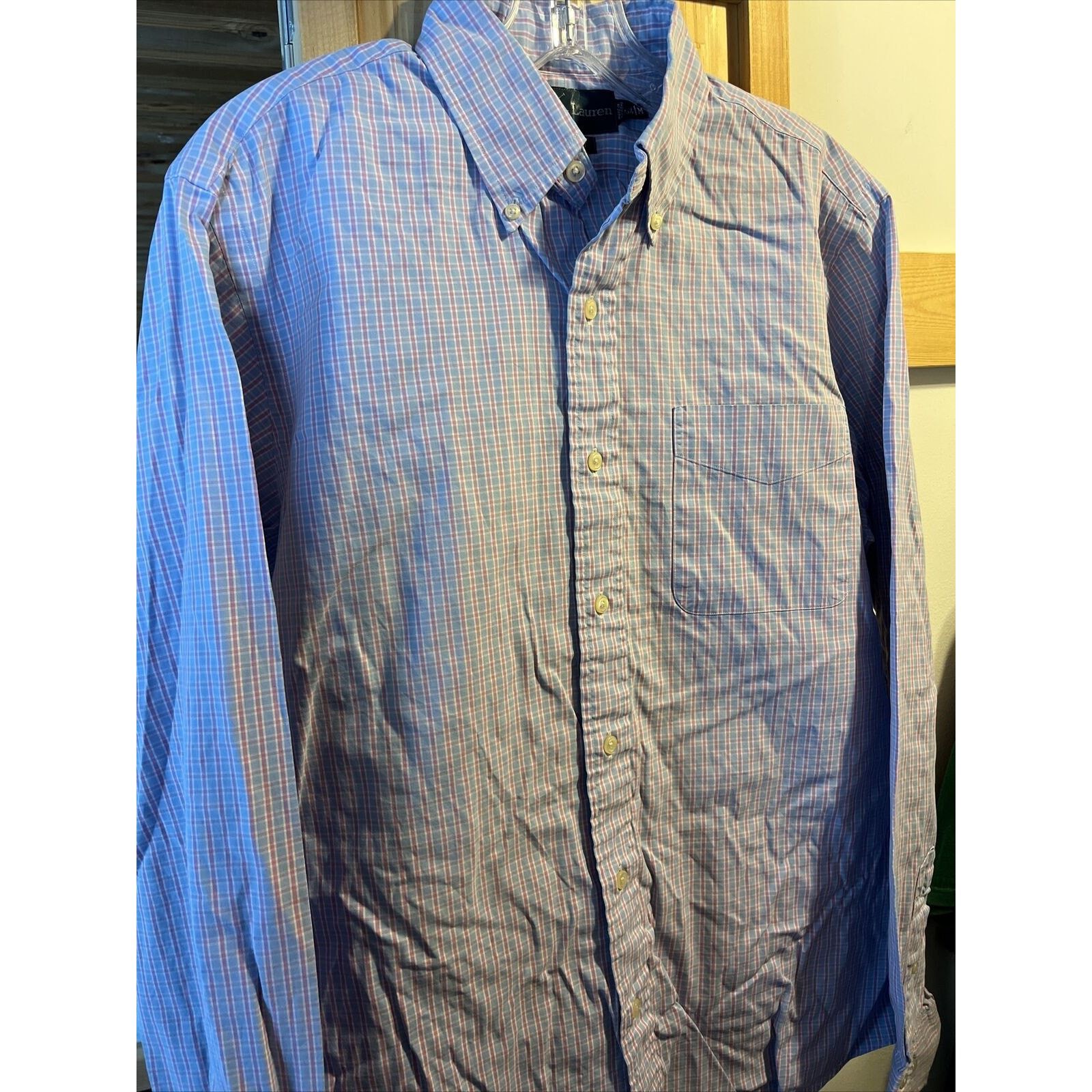 Ralph Lauren Ralph Lauren Men’s 15.5 M Blue Red Check LS Cotton Shirt Size US M / EU 48-50 / 2 - 4 Thumbnail