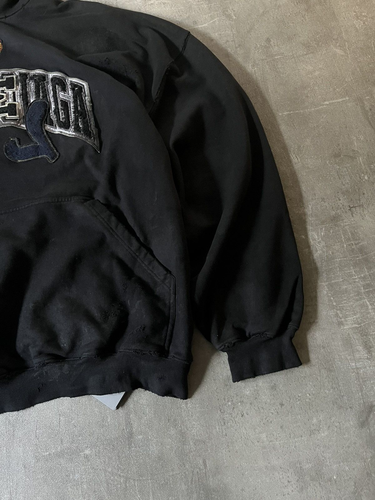 Balenciaga Balenciaga Skater hoodie black distressed rare Size US XL / EU 56 / 4 - 5 Thumbnail