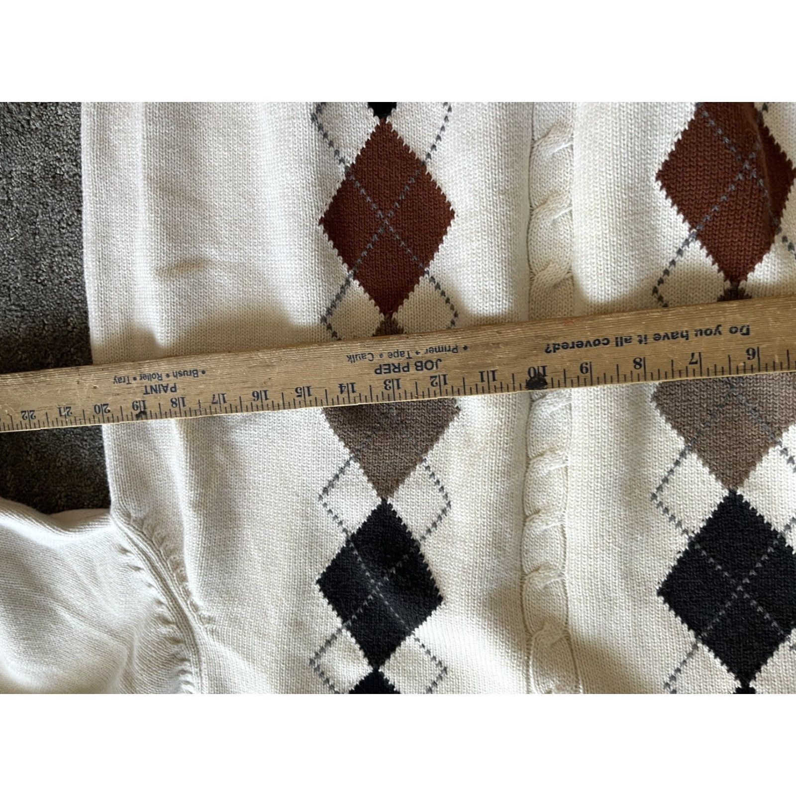 Dockers Dockers Sweater Men's Argyle Long Sleeve Size Large White Preppy Size US L / EU 52-54 / 3 - 4 Thumbnail