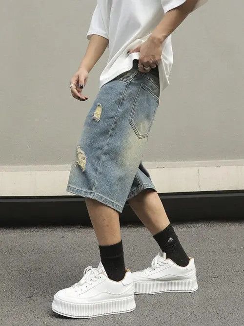 Japanese Brand Kimura x Miki Jorts Vintage Washed Distressed Denim Size US 32 / EU 48 - 5 Thumbnail