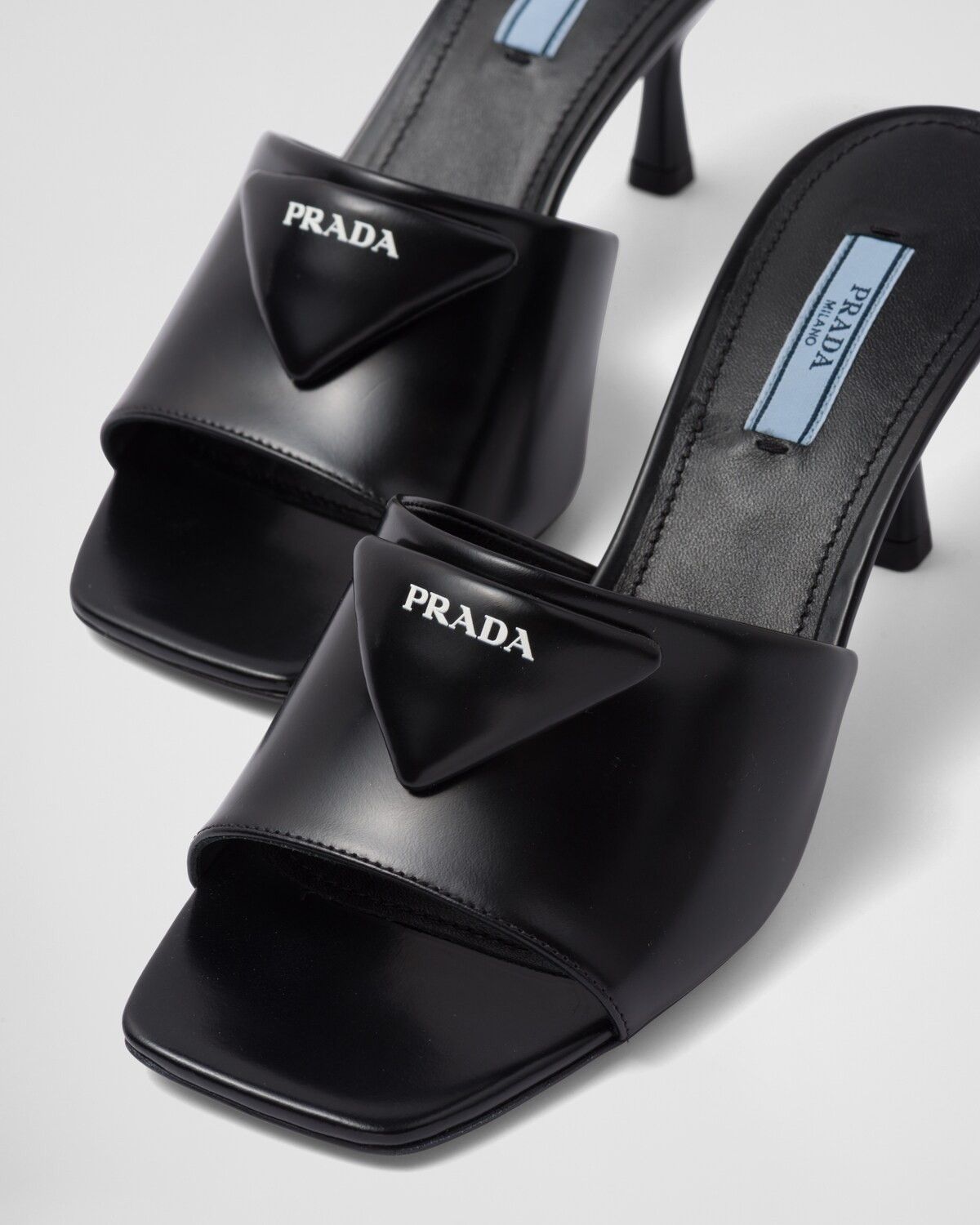 Prada o1la1rc1a0724 Heeled Slide in Black Size US 6.5 / IT 36.5 - 2 Thumbnail