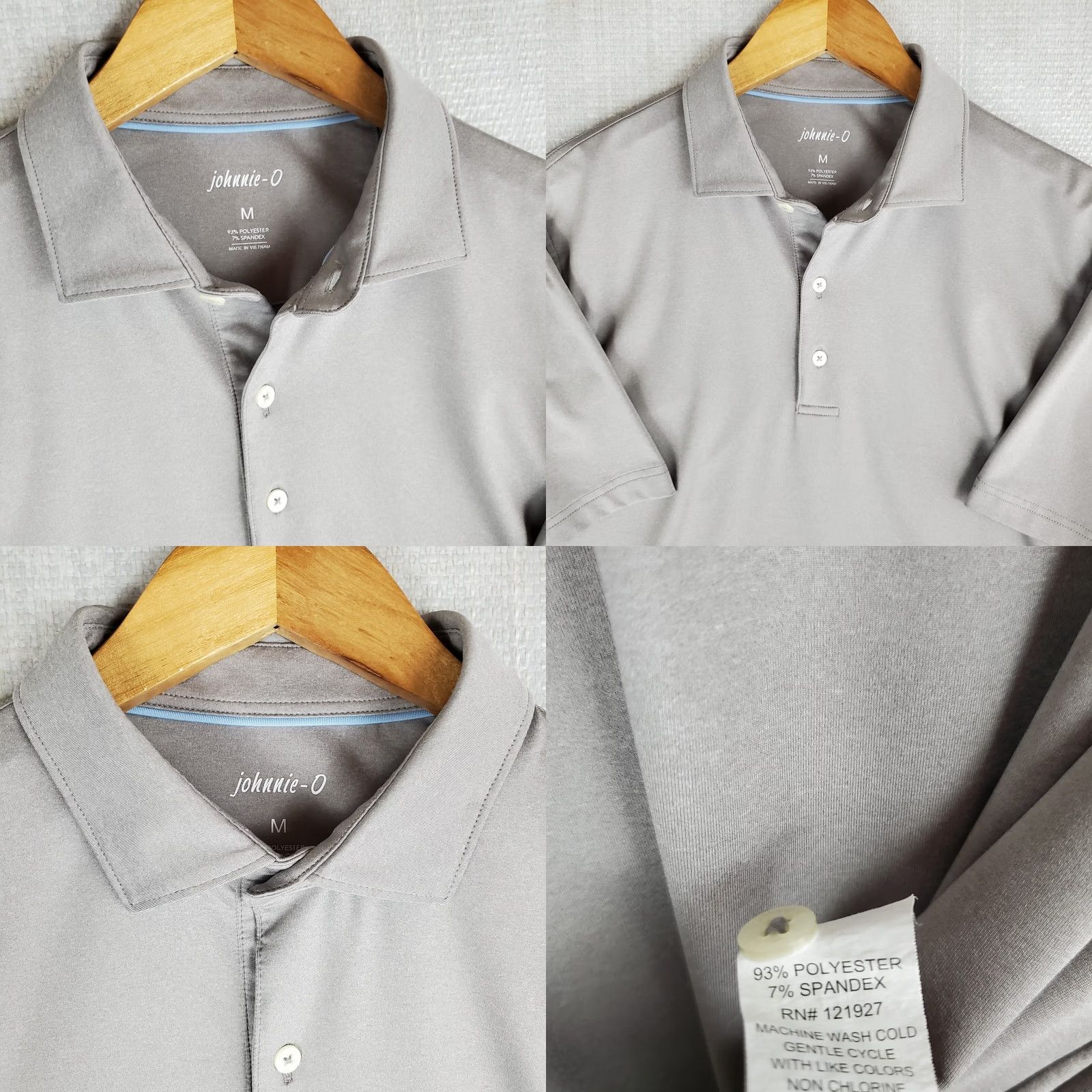 johnnie-O JOHNNIE-O Polo Shirt Mens Size Medium Gray Performance Poly/Spandex Golf UPF+ Size US M / EU 48-50 / 2 - 9 Thumbnail