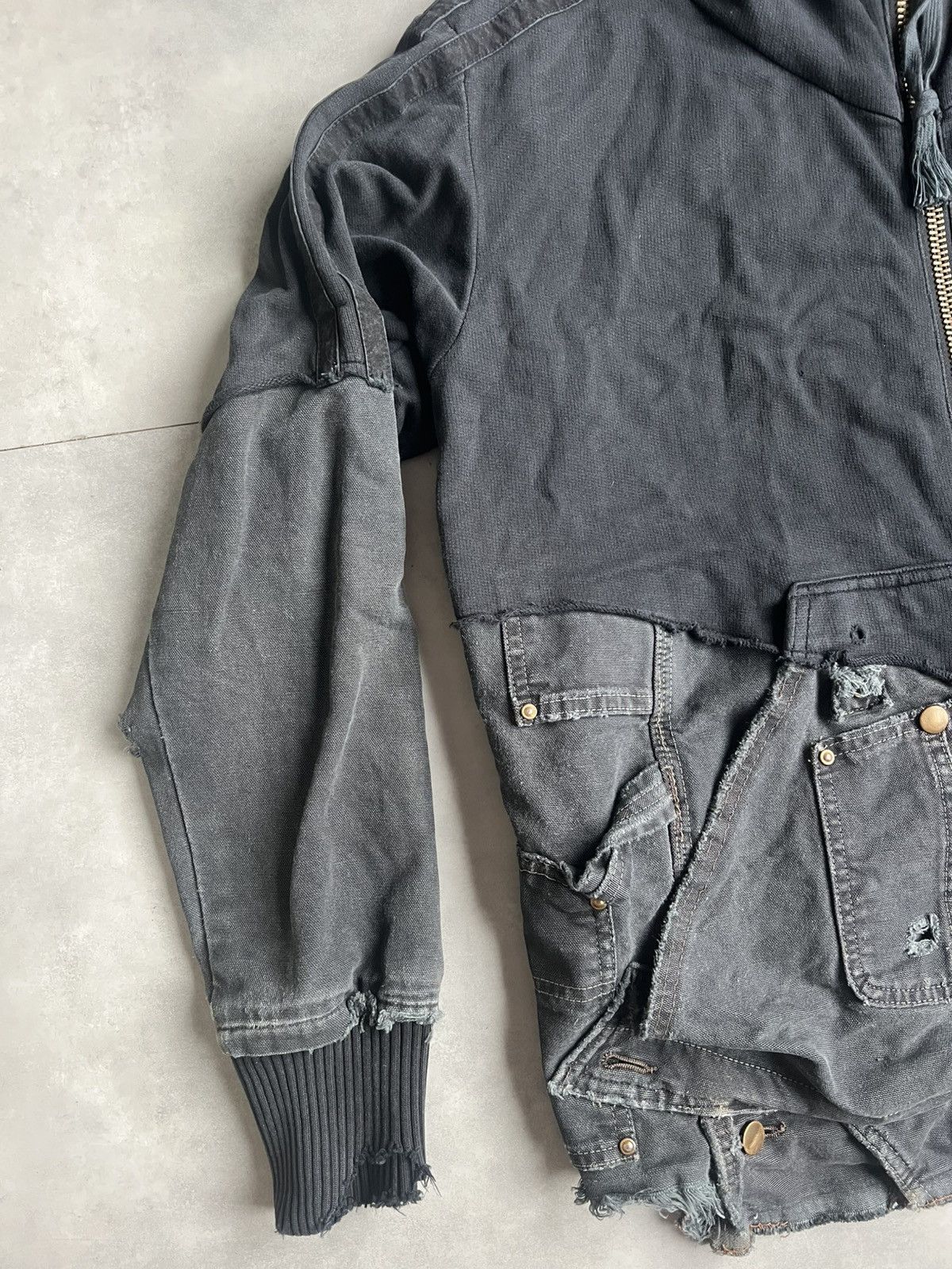 Greg Lauren Greg Lauren 50/50 Black Fleece Canvas High Tech Track Jacket Size US L / EU 52-54 / 3 - 5 Thumbnail
