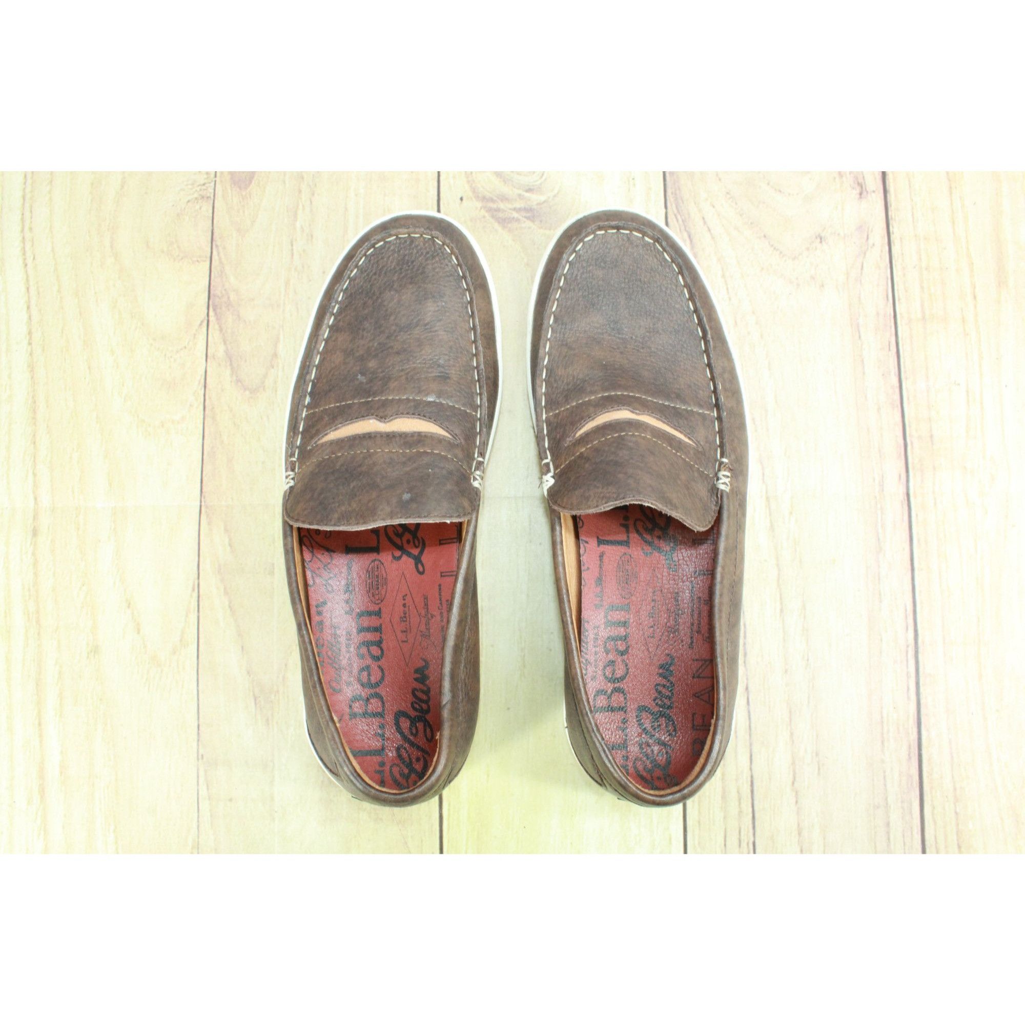 L.L. Bean LL Bean Brown Leather Mountainville Penny Loafers Size US 11 / EU 44 - 7 Thumbnail